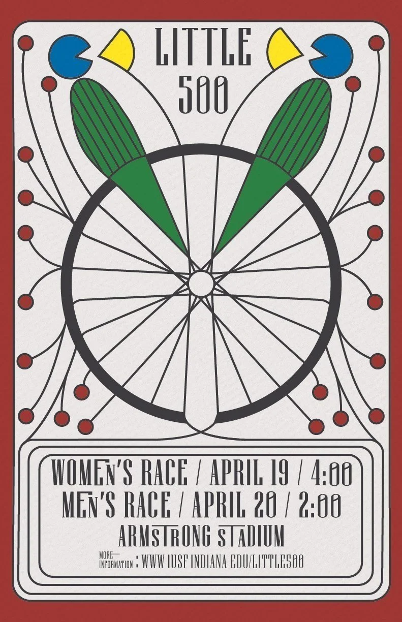 "Little 500" bike race poster preview.