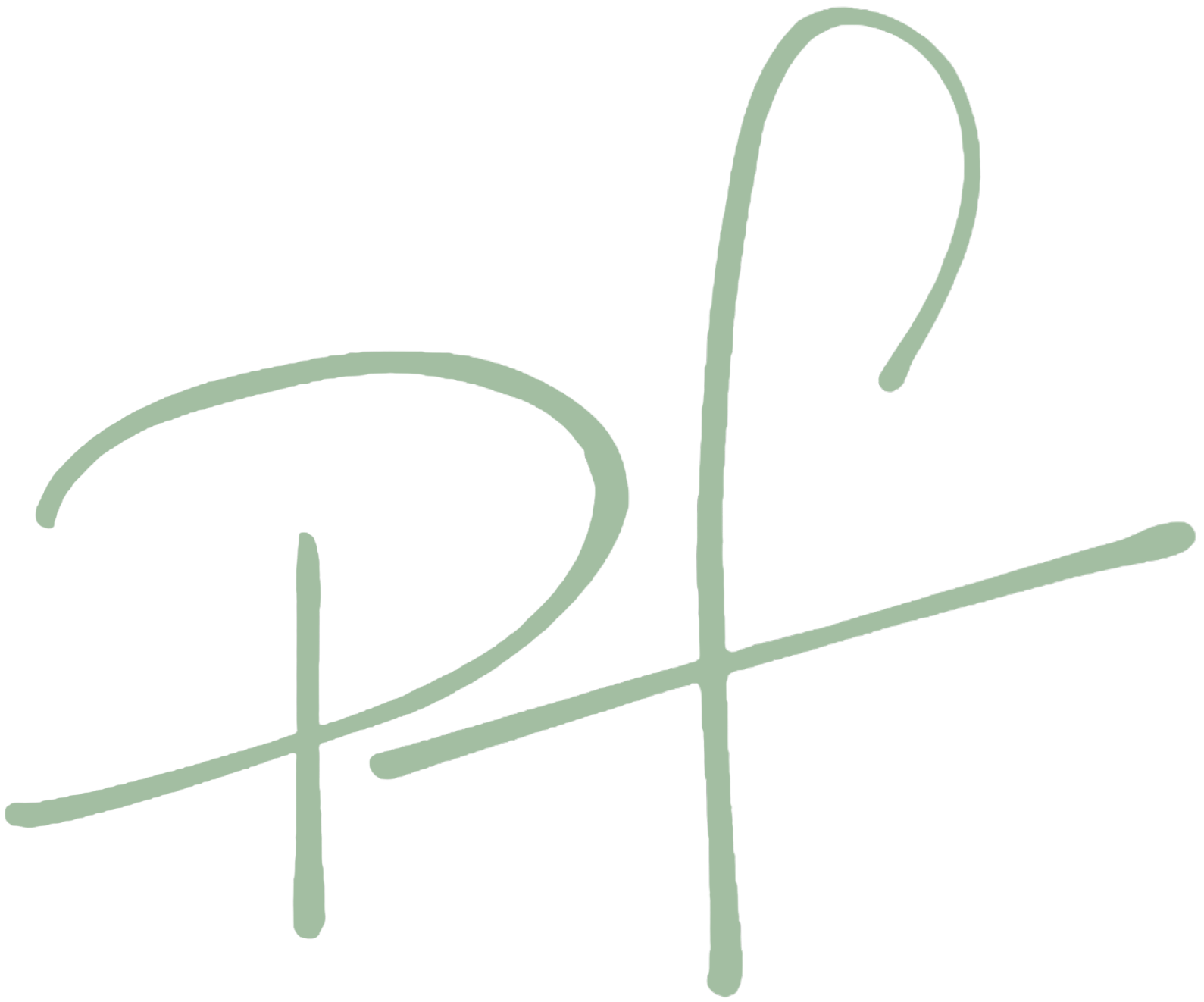 Elegant green cursive writing on a black background.