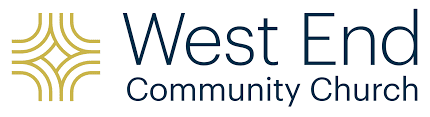 West End Community Church logo with gold emblem and text