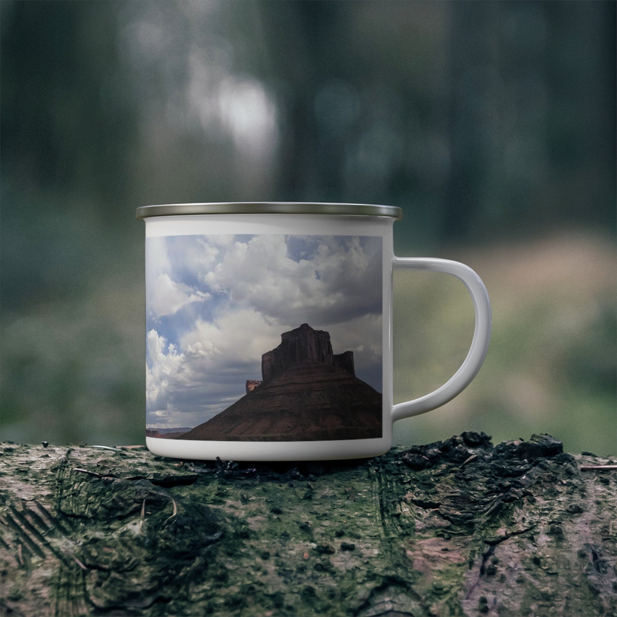 Captured Trails Enamel Camping Mugs
