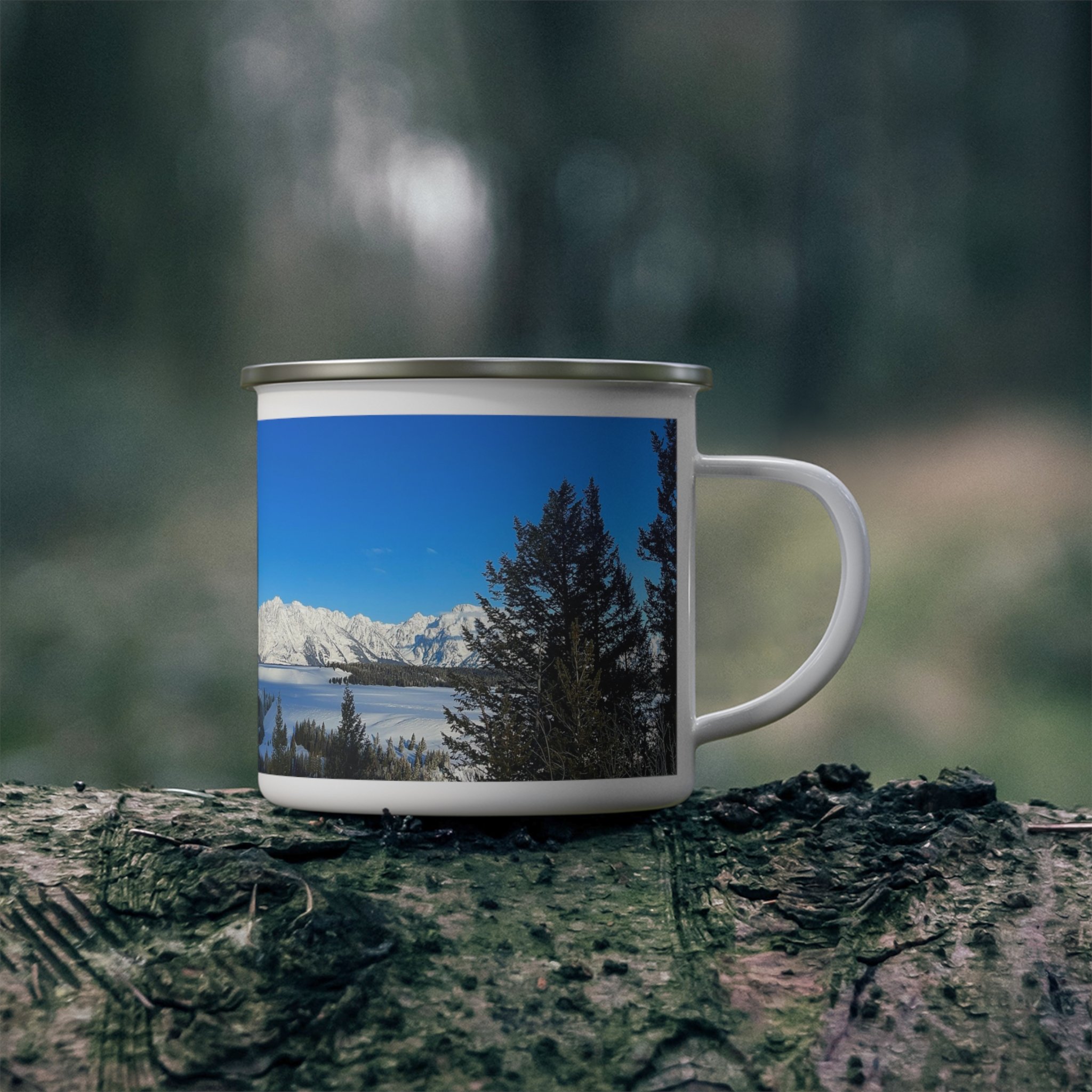 Captured Trails Enamel Camping Mugs