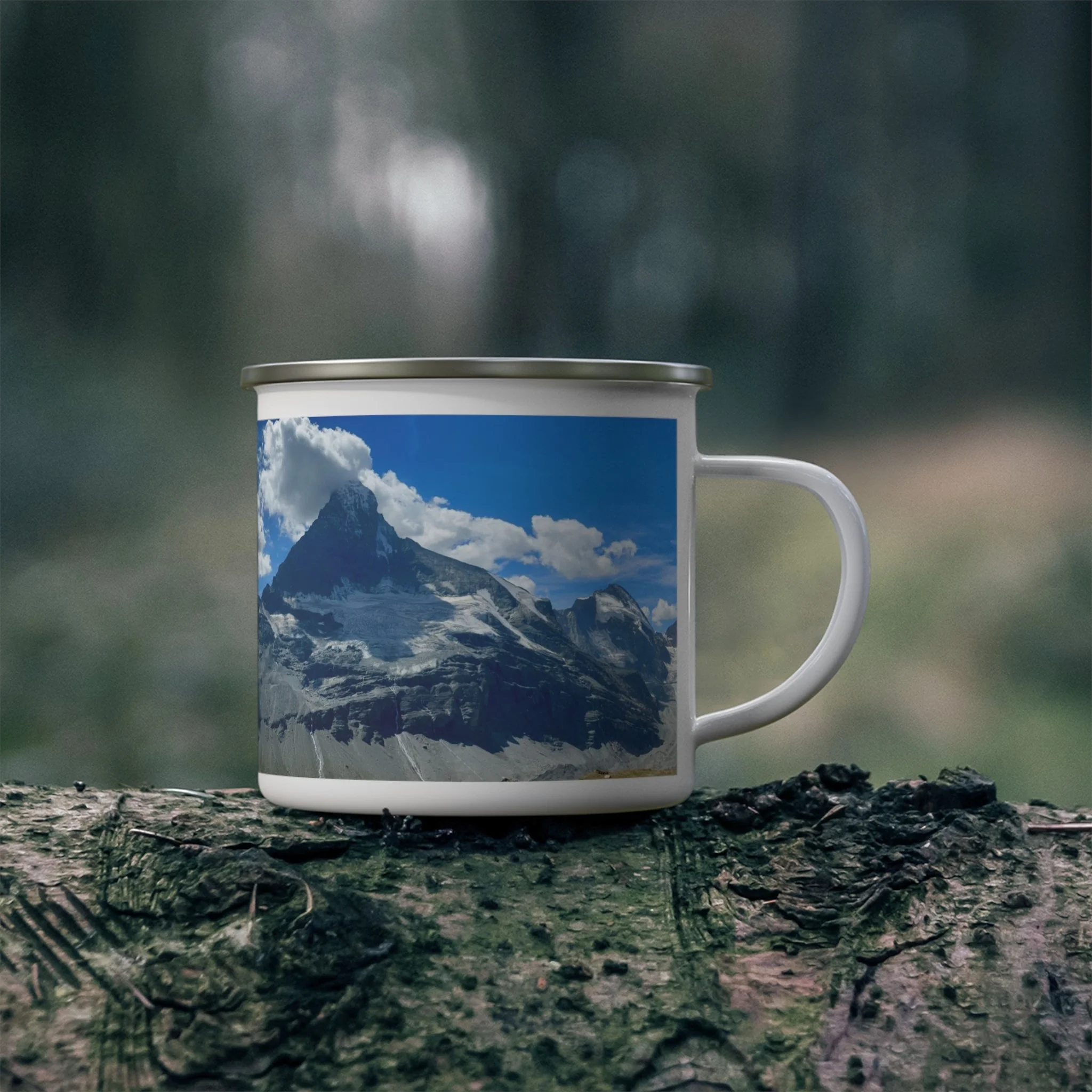 Captured Trails Enamel Camping Mugs