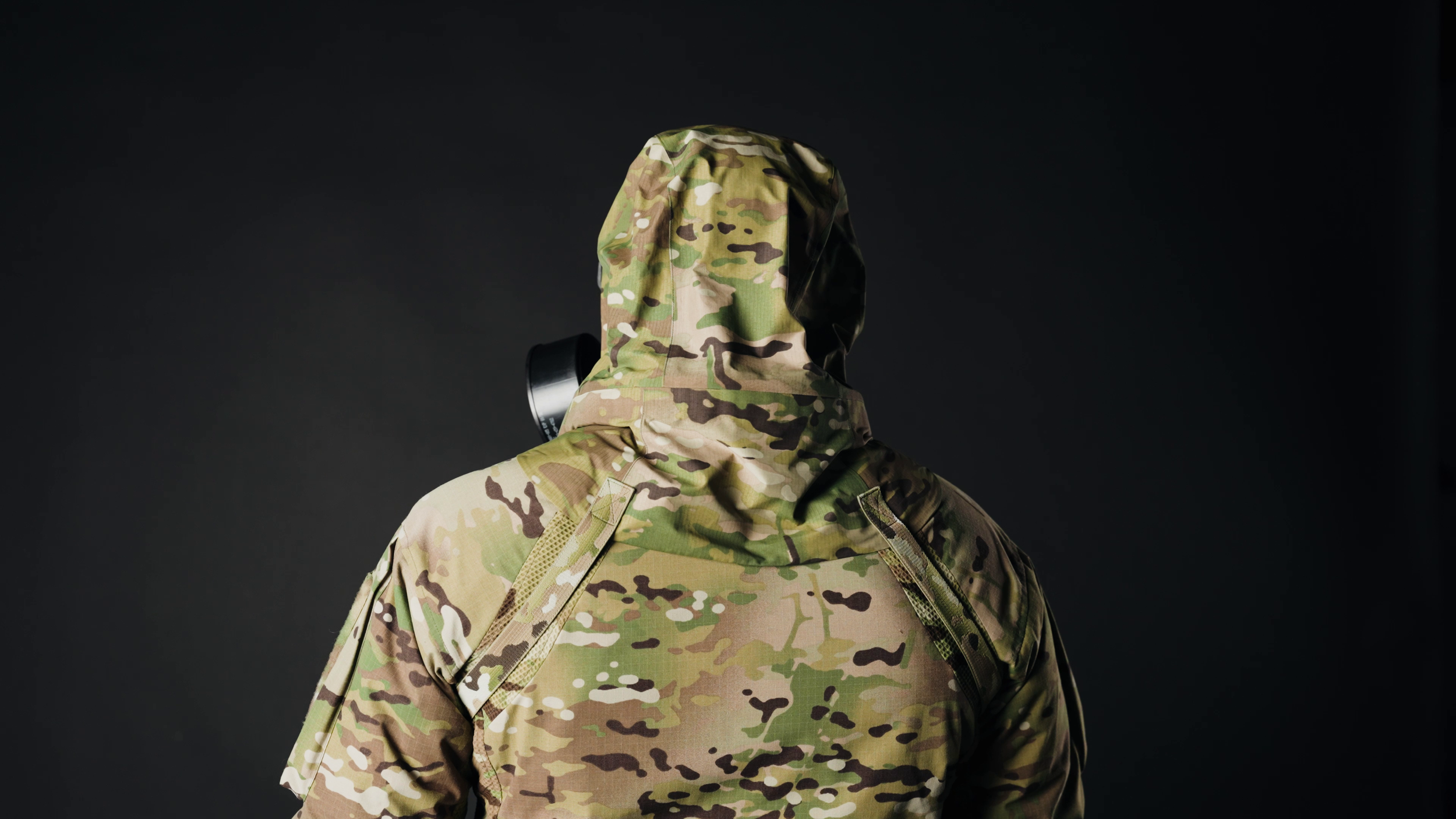 View of Back of Hood and Under Arm Straps