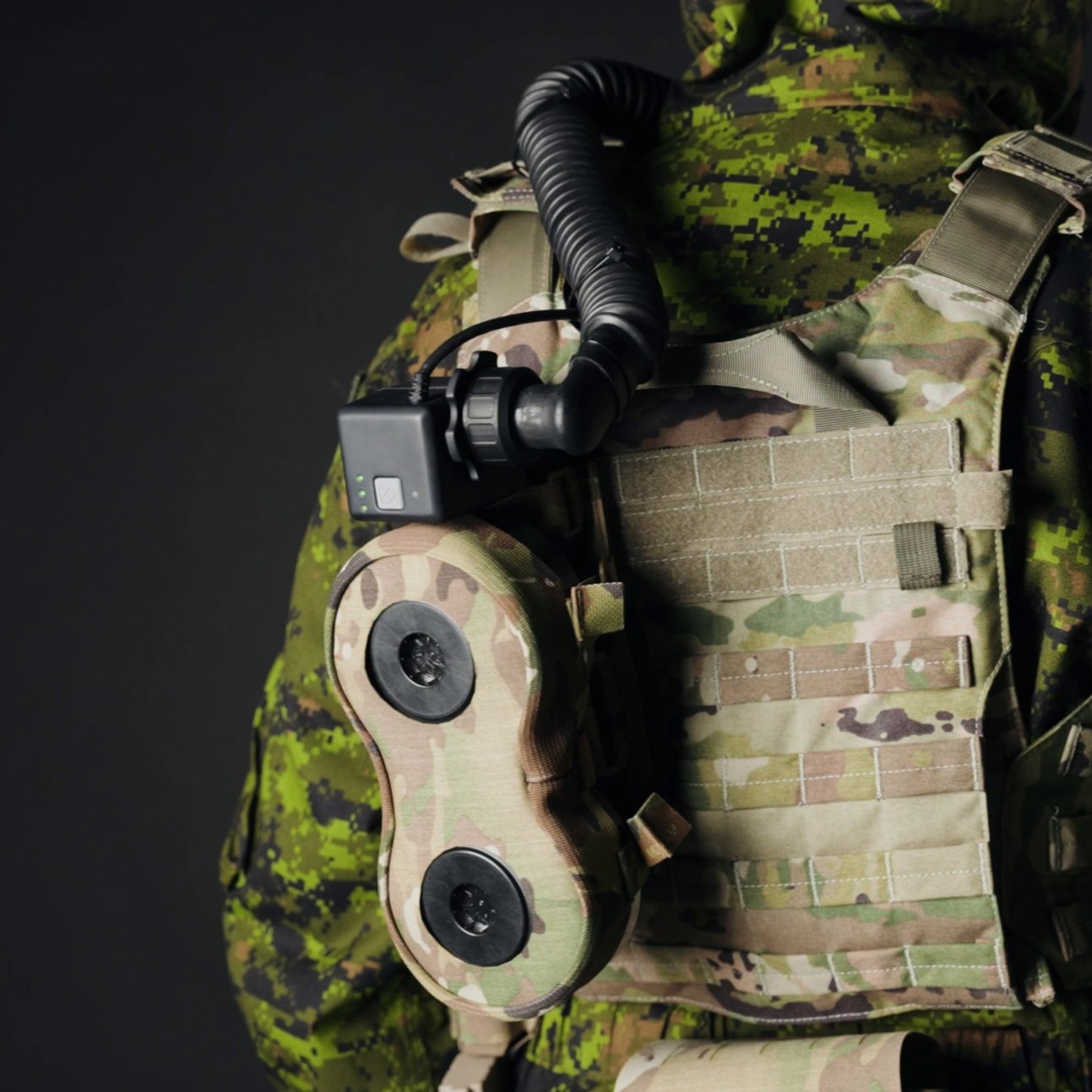 CD-PAPR with Dual-Filter Manifold on User in CBRN suit