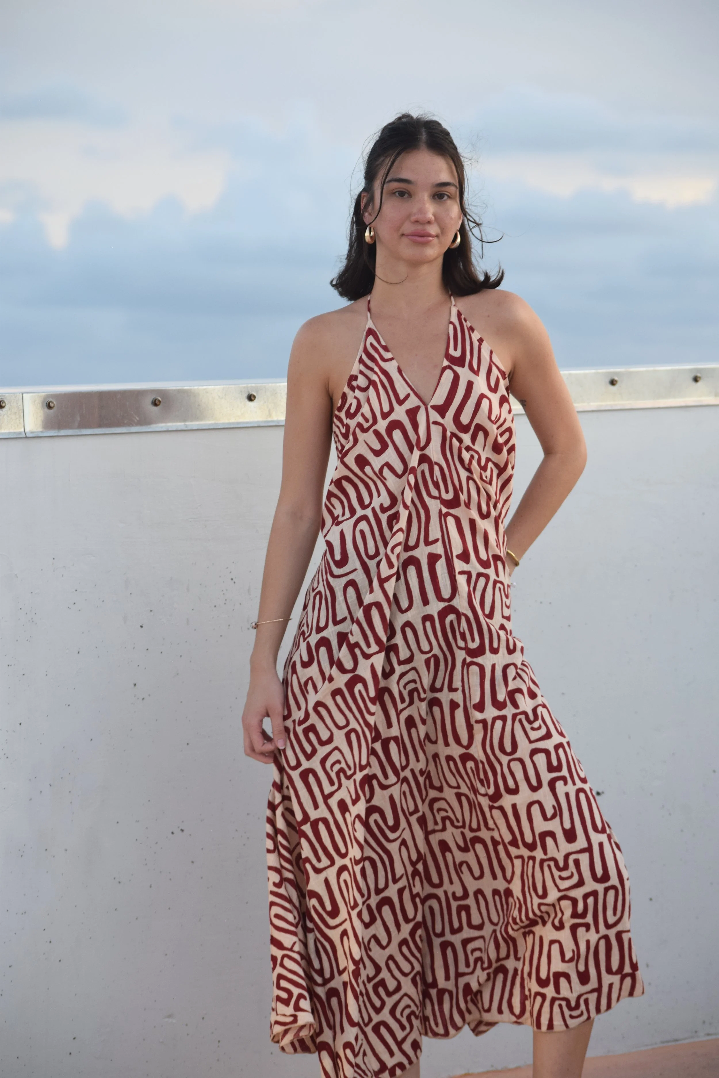 Terracotta Bloom Maxi Dress