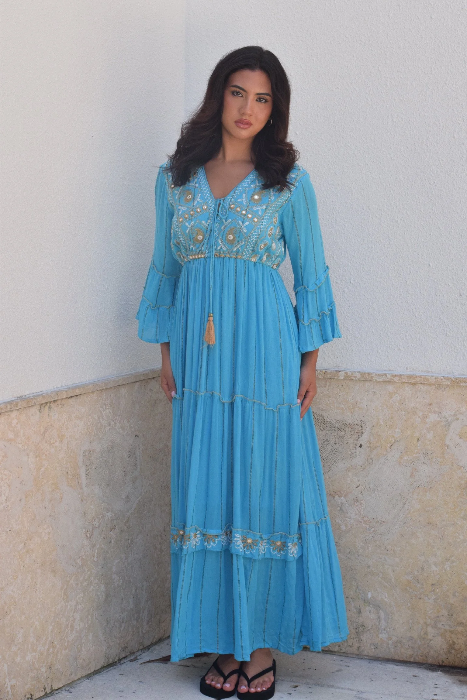 Oasis Embroidered Maxi Dress