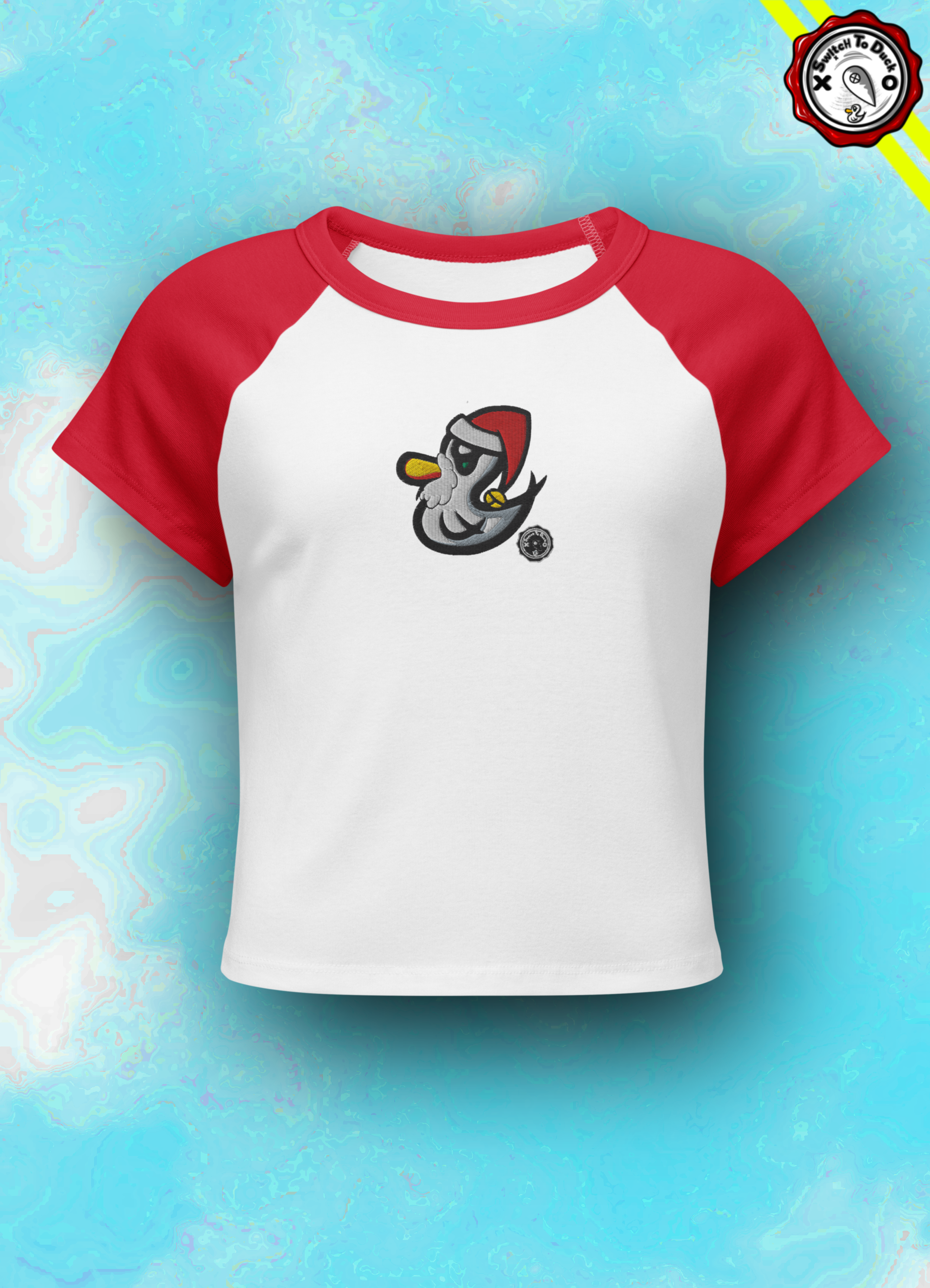 Santa Duck Raglan Baby Tee