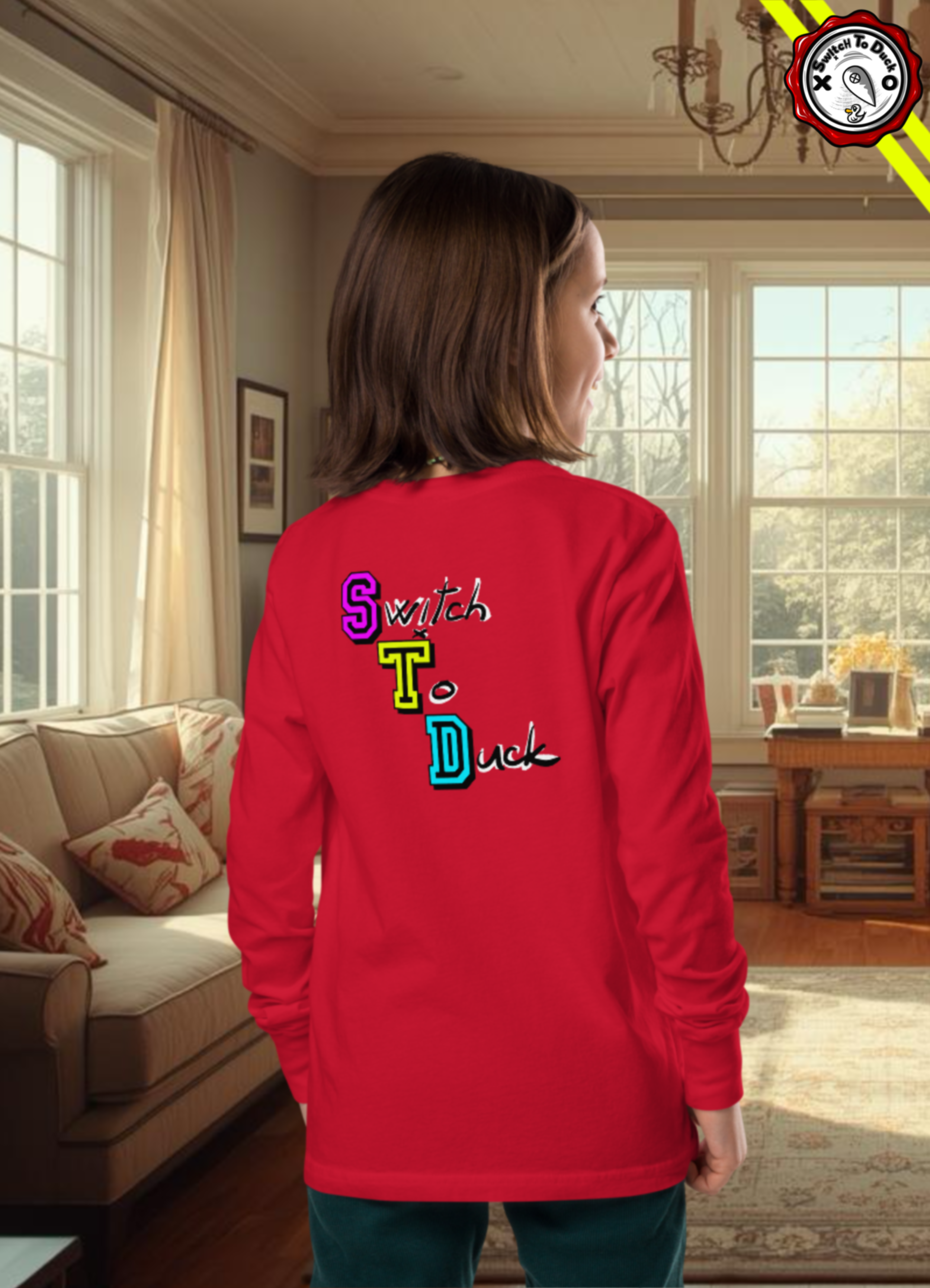 Switch To Duck – Youth Christmas Long Sleeve Tee