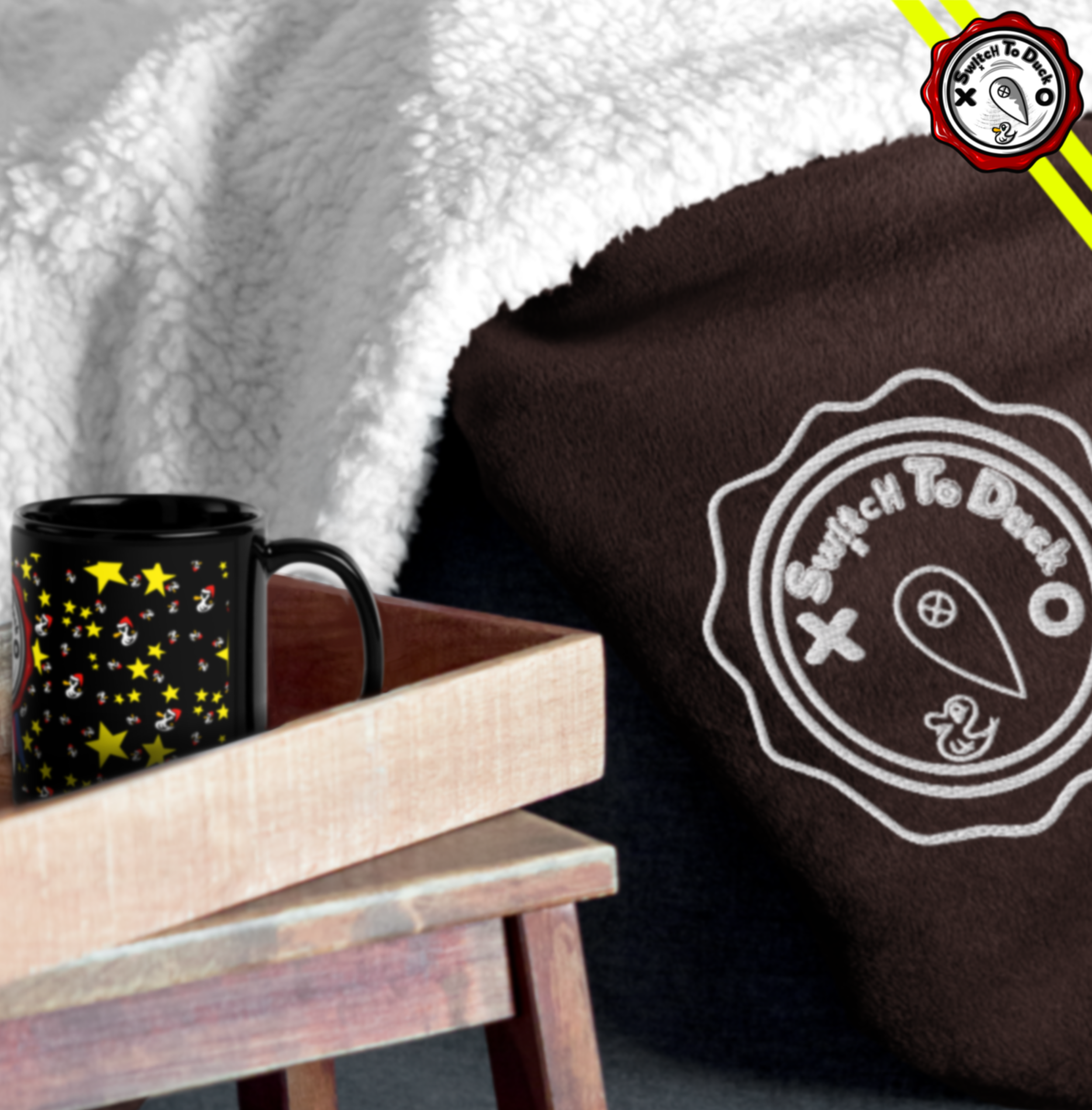 Premium Sherpa Blanket with White Embroidered STD Logo – Ultra Soft