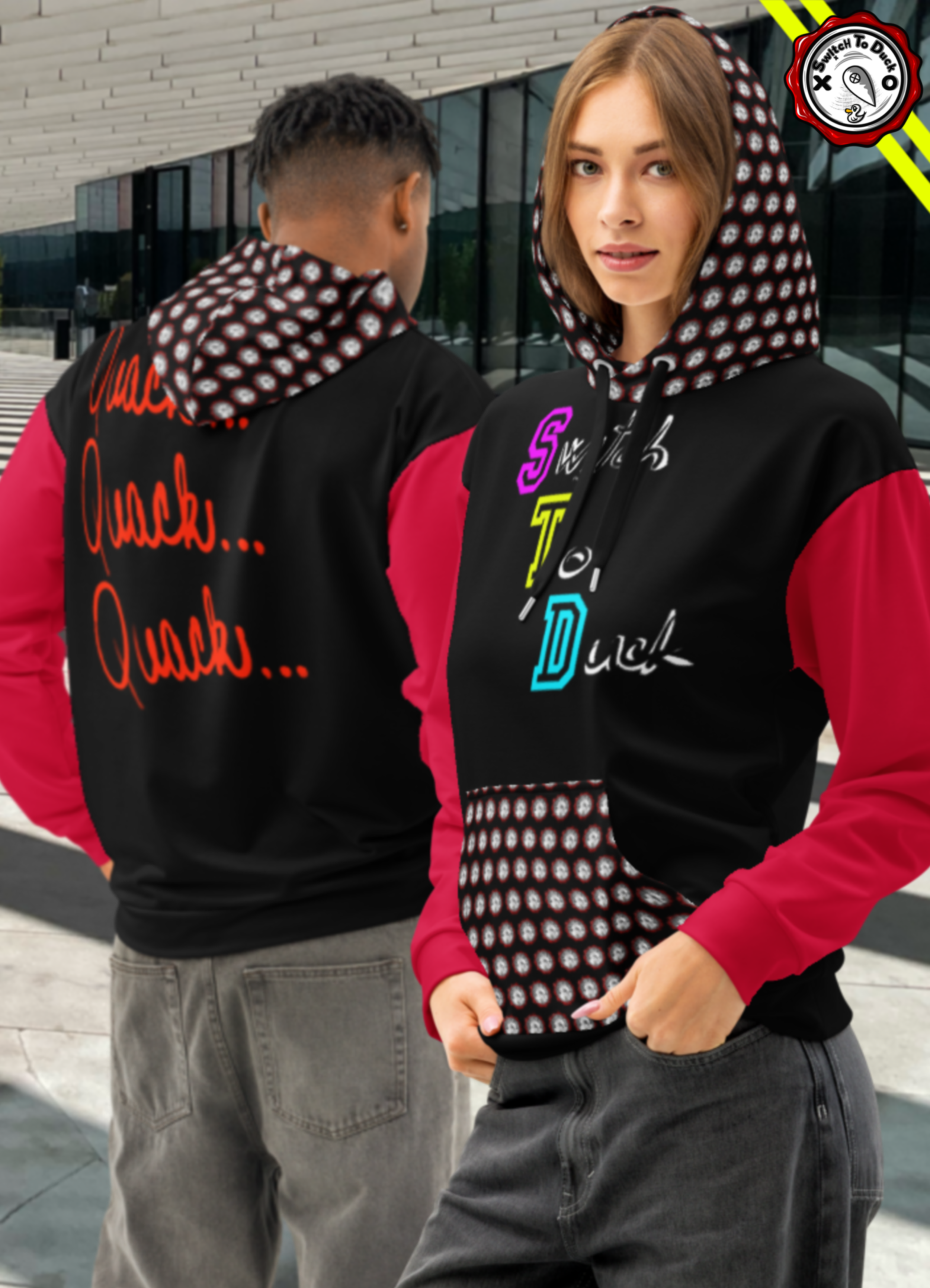 Switch To Duck Pattern Hoodie