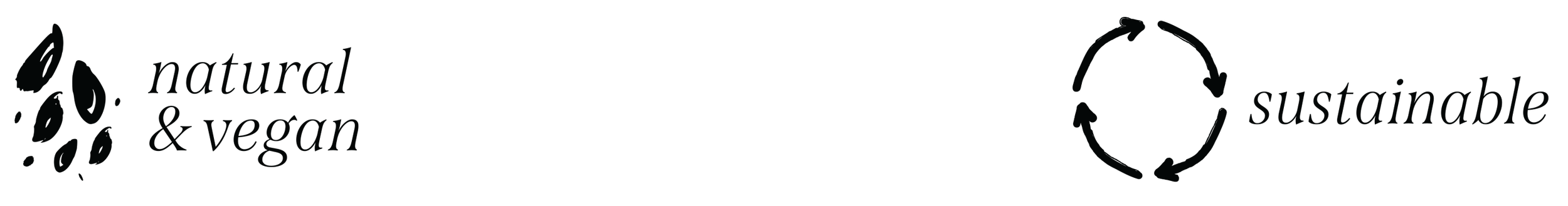 Natural and vegan skincare logo with leaf graphics and cycle arrow.