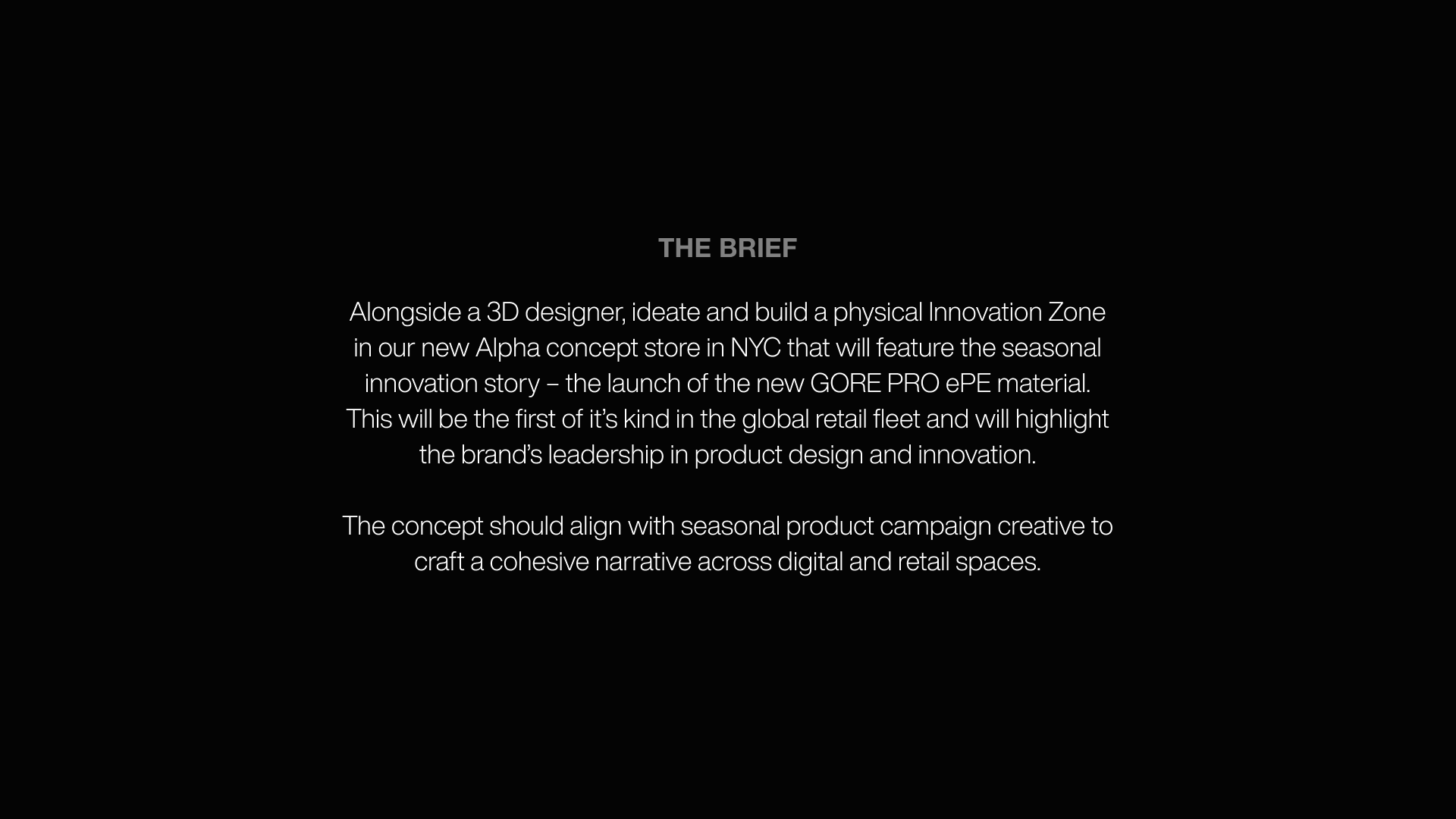 Innovation Storytelling at Retail - Brief