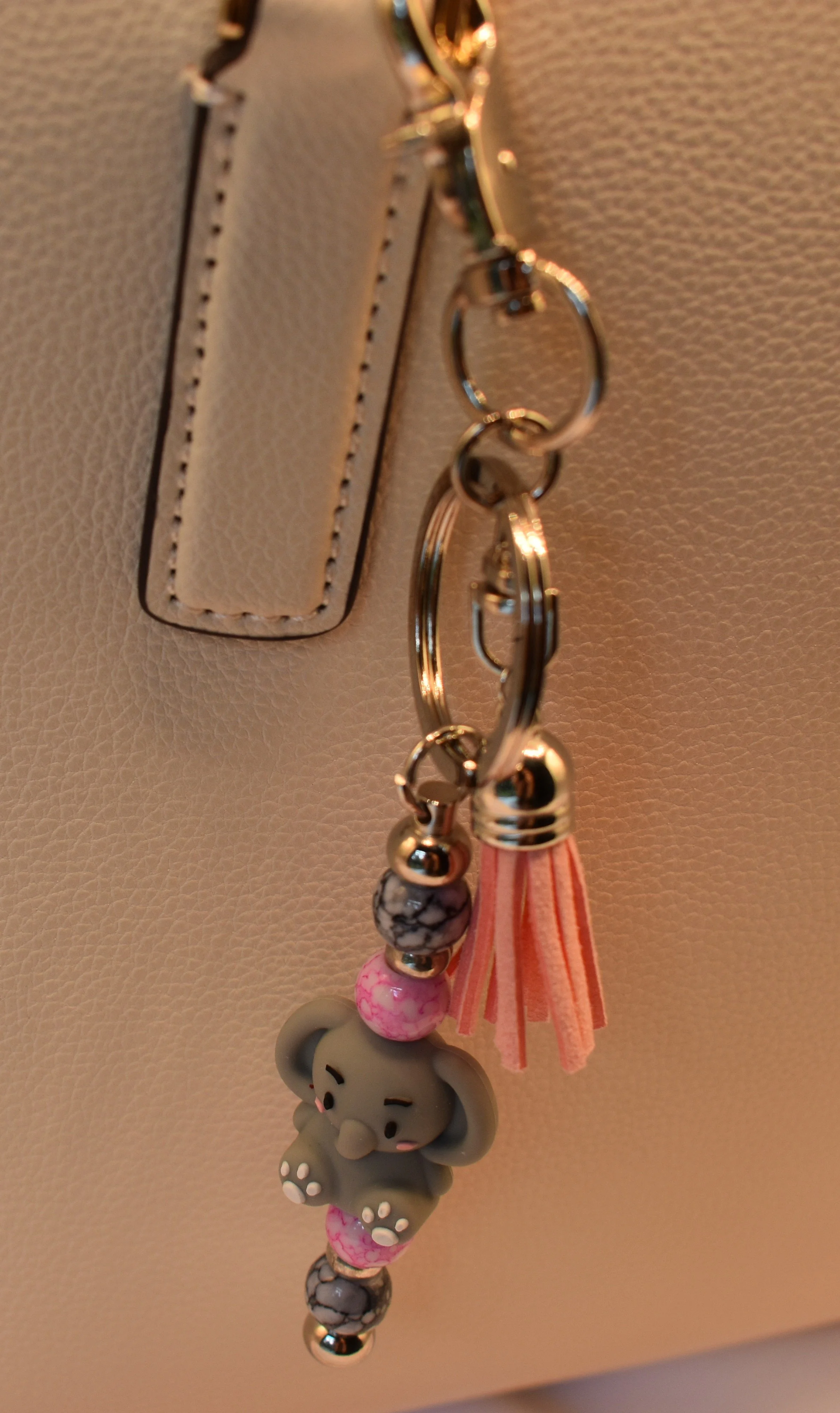 Elephant Charm Tassel Keychain