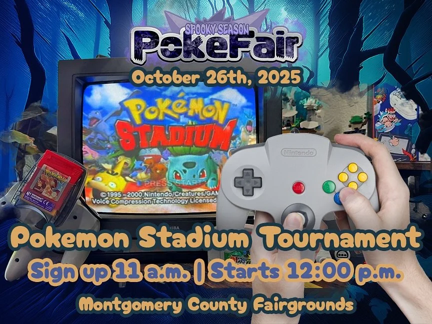 Pok&eacute;mon Stadium Tournament showdown!

Vintage Plush Prizes for Winner and Runner-Up
6v6, B01
Rentals only
Traditional Bracket Style, non-seeded
11am - 3pm (Signups from 11am - 12pm final team check and preparations, hard start at 12pm EST.)