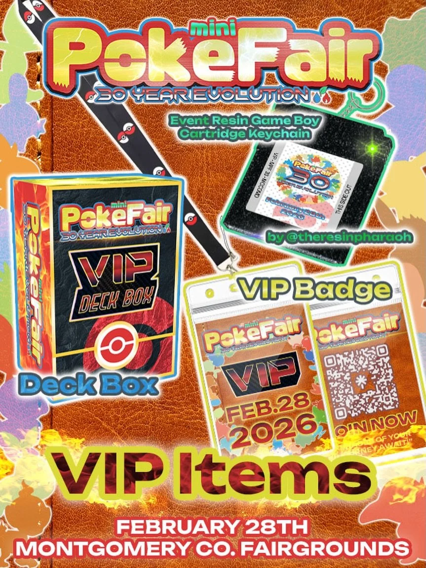 🔥 VIP TRAINERS &mdash; THIS ONE&rsquo;S FOR YOU 🔥

If you&rsquo;re leveling up your experience at mini PokeFair: 30 Year Evolution, the VIP Package is stacked with exclusives you won&rsquo;t find anywhere else 👀✨

🎴 Exclusive Deck Box &ndash; Des