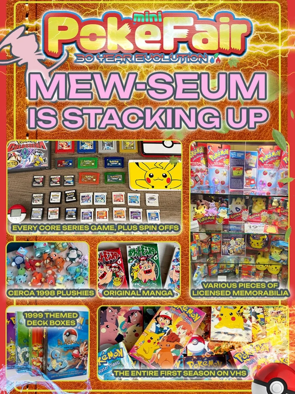 🏛️✨ WELCOME TO THE MEW-SEUM ✨🏛️

Step into a time capsule of pure nostalgia at mini PokeFair: 30 Year Evolution on February 28 at the Montgomery County Fairgrounds&hellip; and explore a curated museum showcase of Pok&eacute;mon history that&rsquo;s