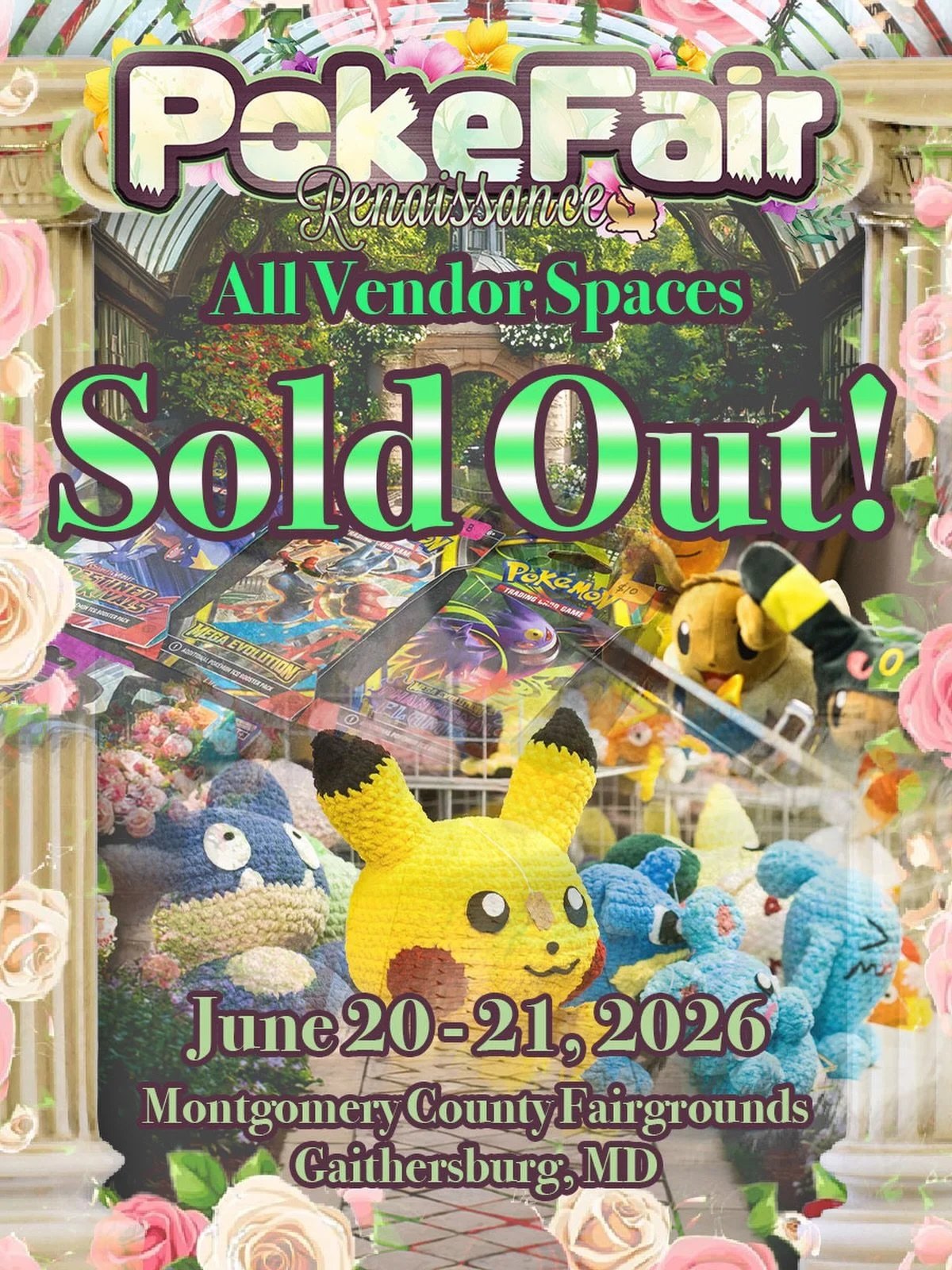 🎉🛍️ THE VENDOR HALL IS OFFICIALLY SOLD OUT 🛍️🎉

Trainers, you did it.

We&rsquo;re excited to announce that the Pok&eacute;Fair Vendor Hall is officially CLOSED and fully booked for June 20th &amp; 21st! 🔥✨

That means over 40 incredible vendors