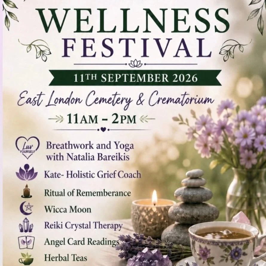 ✨East London, your September reset is here ✨
Join us for a very special Wellness Festival at East London Cemetery &amp; Crematorium.
An afternoon created around wellbeing, reflection, remembrance and connection.
Our very own Natalia Bareikis will be 