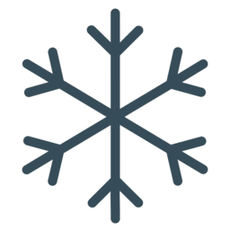 A blue snowflake with six branches expressing winter