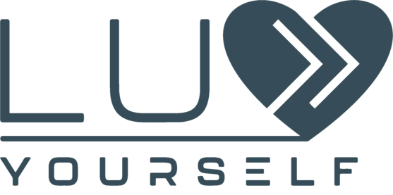 Our logo LUV YOURSELF in teal green