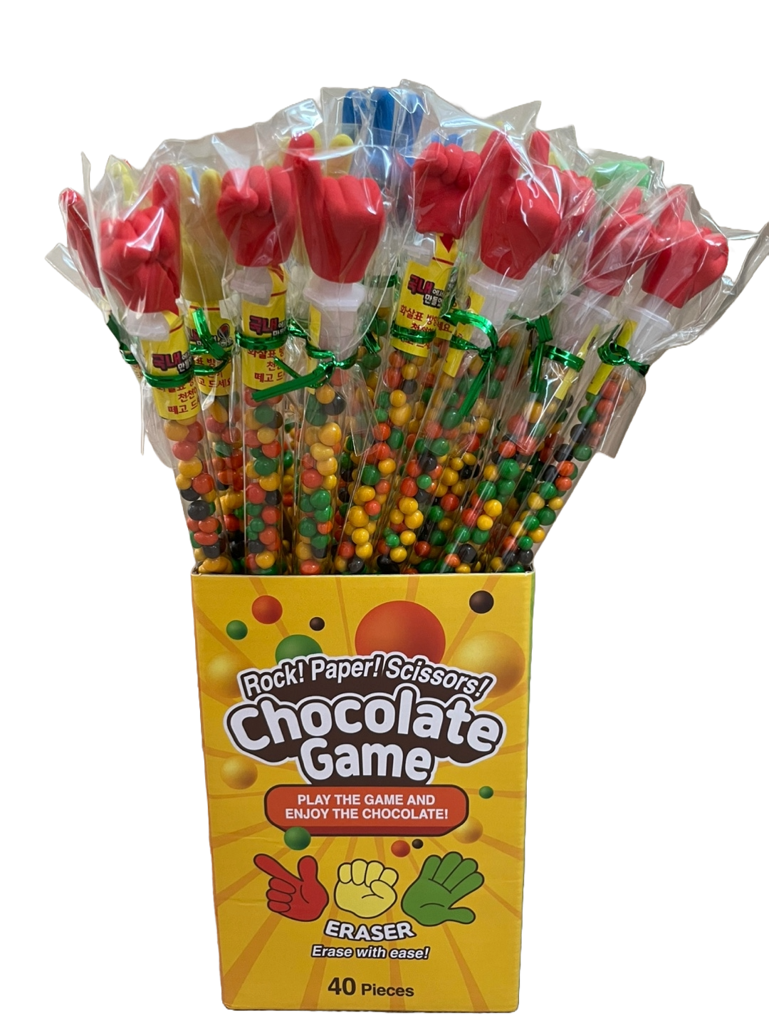 Rock-Paper-Scissors Eraser Bead Chocolate