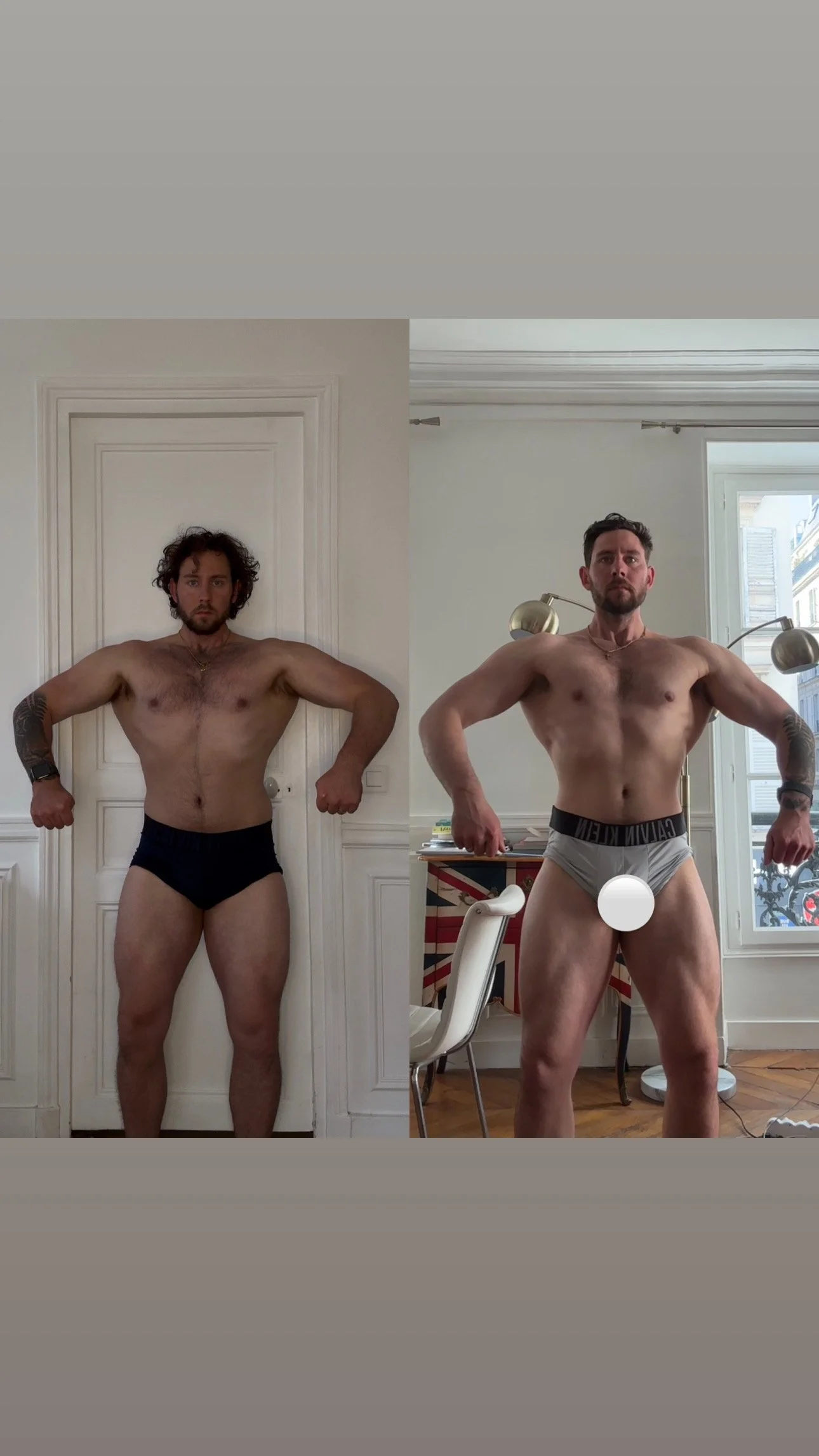 One of my latest transformations. This one may mean the most! Pic on the left: I fell off with everything due to the high stressors of leaving everything I ever knew to start a new life with my wife in France. I was 215 lbs the first week in France i
