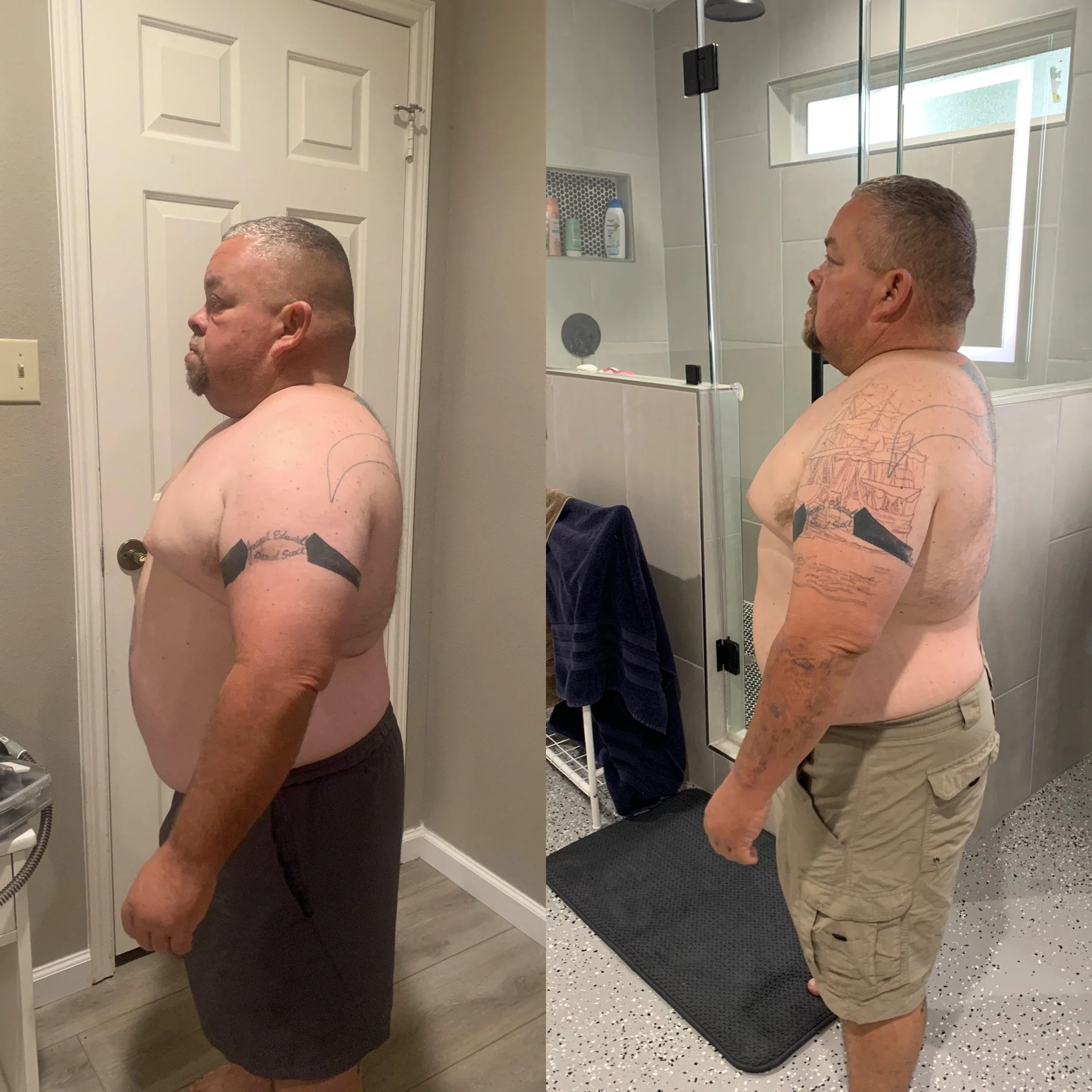 "Dan came to me wanting to get back in shape, feel healthier, and regain confidence. In just 3 months, he went from 235lbs to 210lbs by sticking to the plan and giving it his all—and the results speak for themselves."