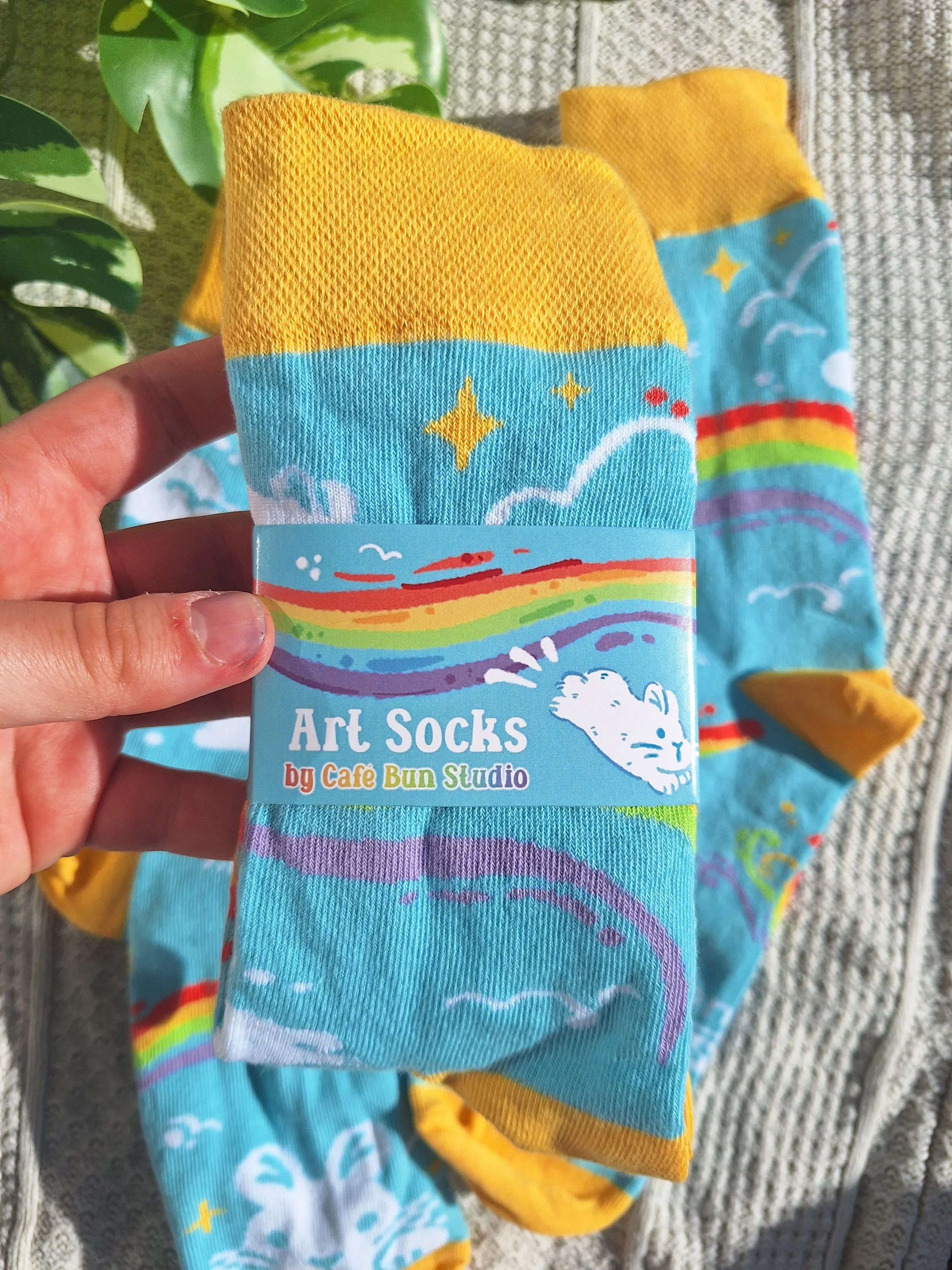 Rainbow Bun Socks
