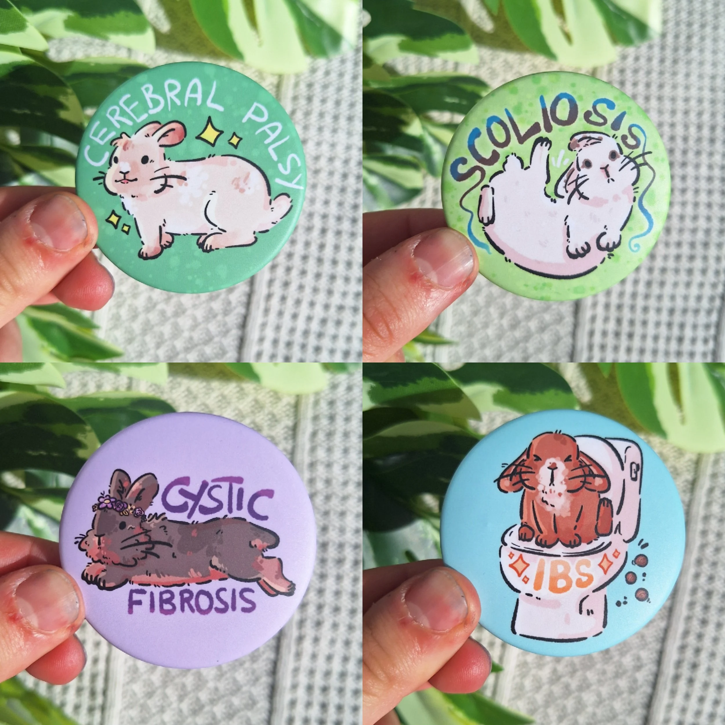 Chronic Illness/Disability Bun Button Pins 4