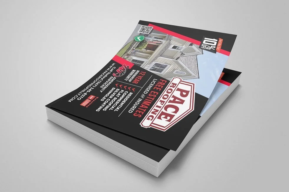 ➡️New Designs for Pace Roofing  
A family owned company proudly serving the Tri-State area offering quality work at a reasonable rate, with a workforce that is trained and certified. Check them out and give them a follow👍🏼   Created by @brandsbyswa