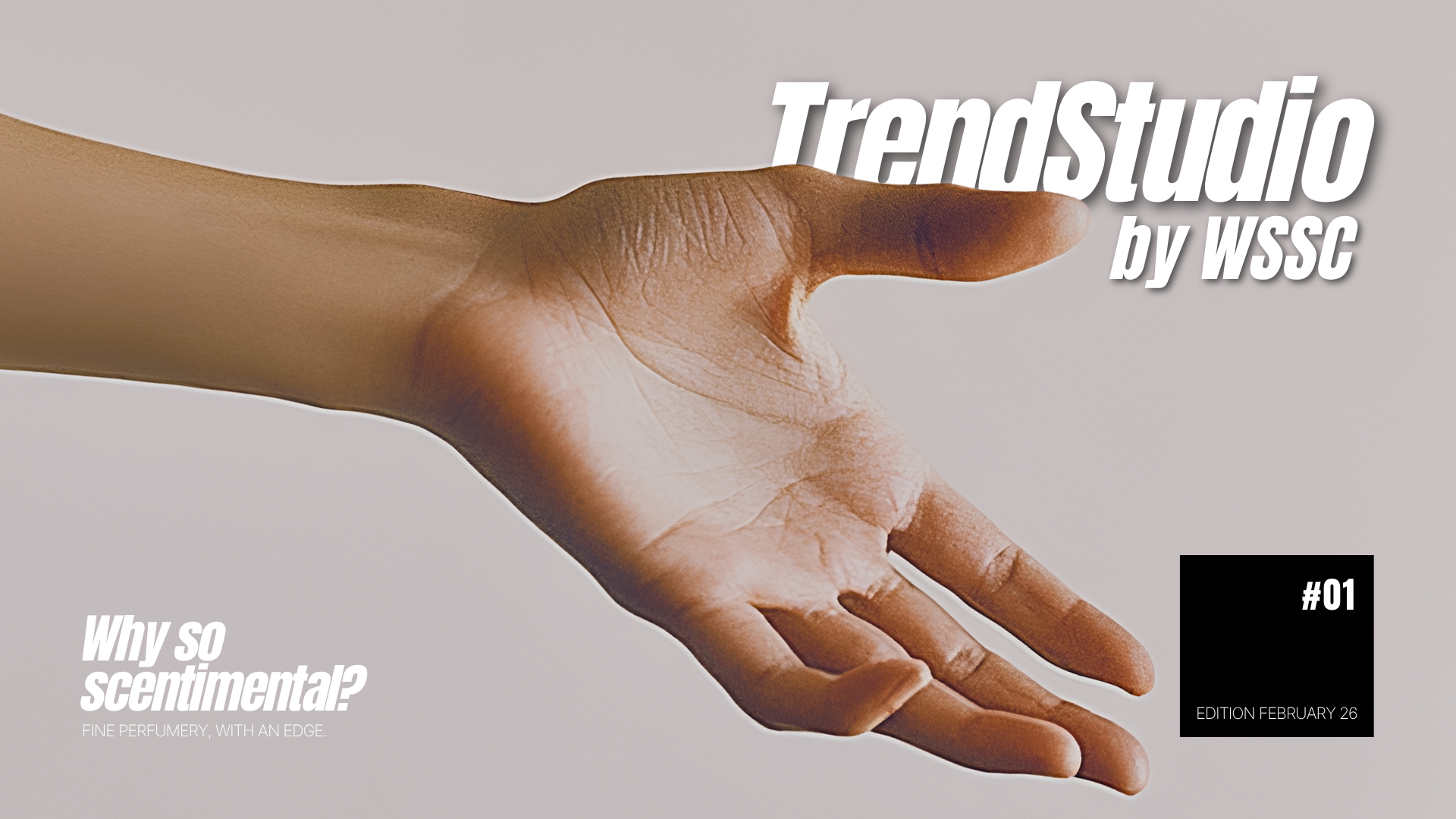 TrendStudio #01 by WSSC – The Handoff, Edition Winter 2025/26, cover with outstretched hand on neutral background