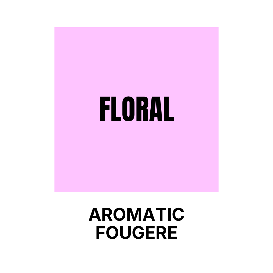Pastel pink squared sticker Floral subfamily Aromatic Fougere Olfactory Families WSSC visual branding