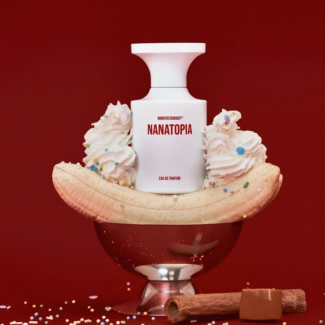 Nanatopia by Borntostandout 2023 – banana caramel rum gourmand fine fragrance, Girls Just Wanna Have Fun trend Bananarama by WSSC