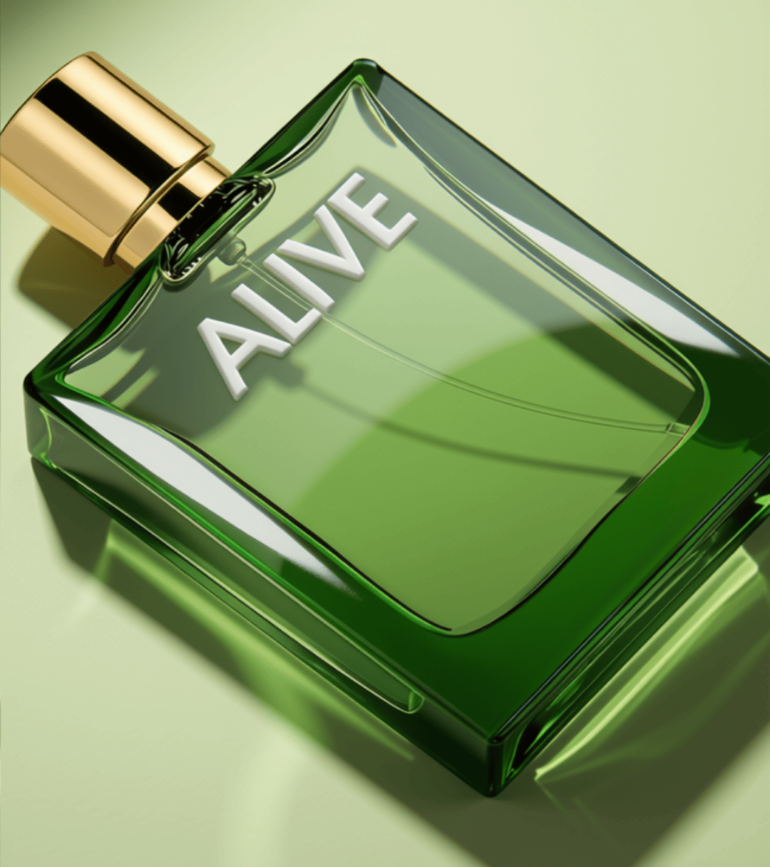 Boss Alive Origins by Hugo Boss – green glass bottle packshot, ScentLab Coffee Break trend TrendStudio Edition 2 by WSSC