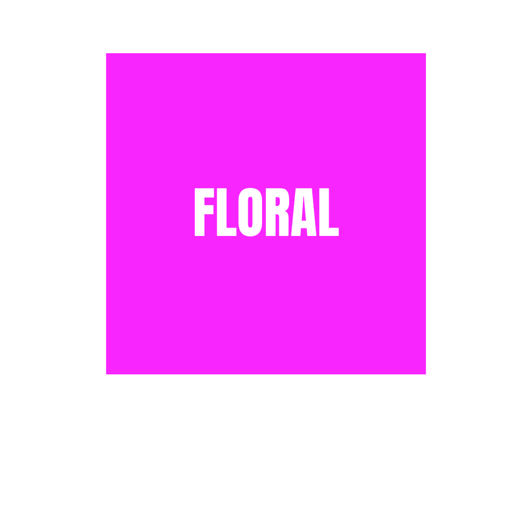Neon pink squared sticker Floral subfamily Woody Olfactory Families WSSC visual branding