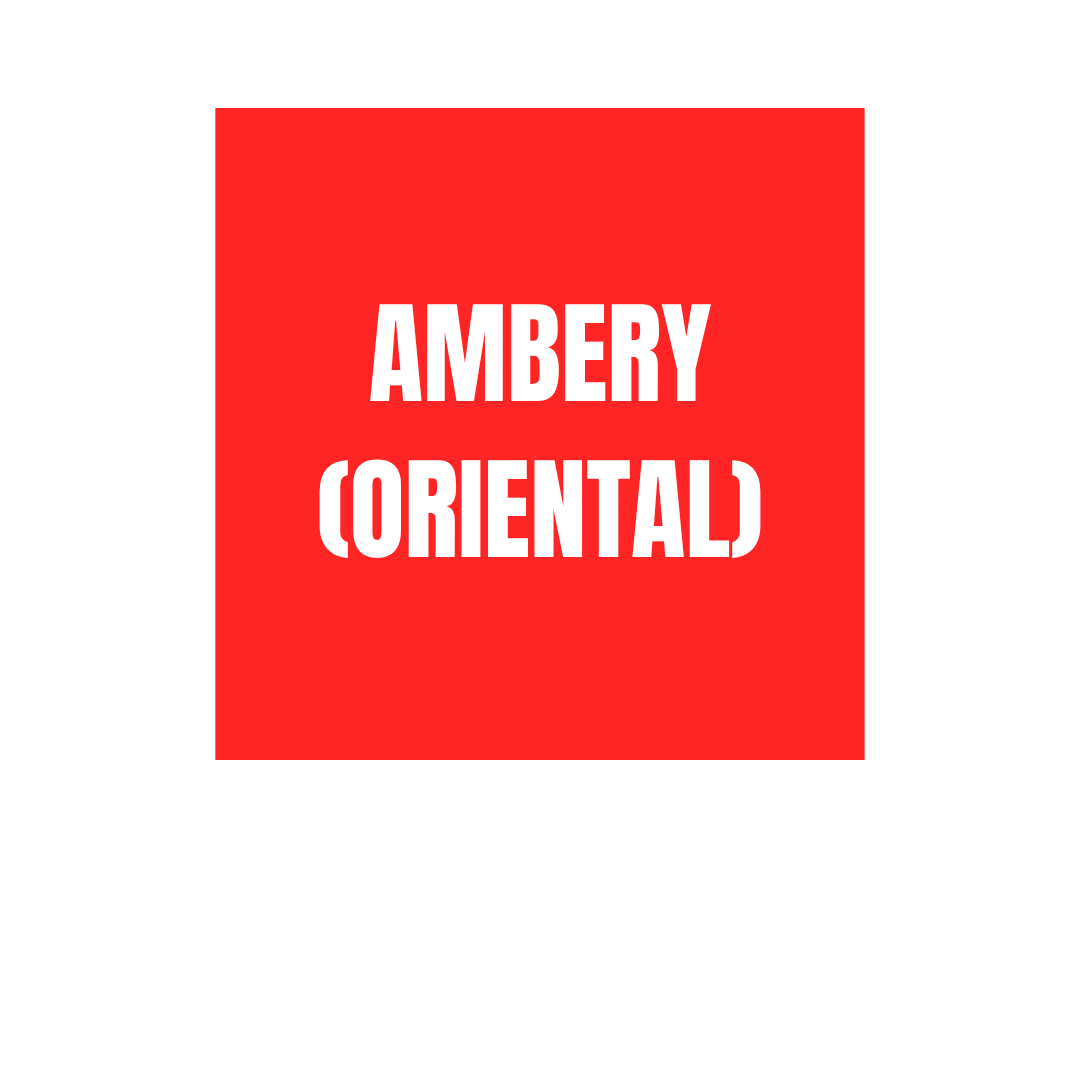 Neon Red squared sticker Ambery Oriental subfamily Gourmand Olfactory Families WSSC visual branding