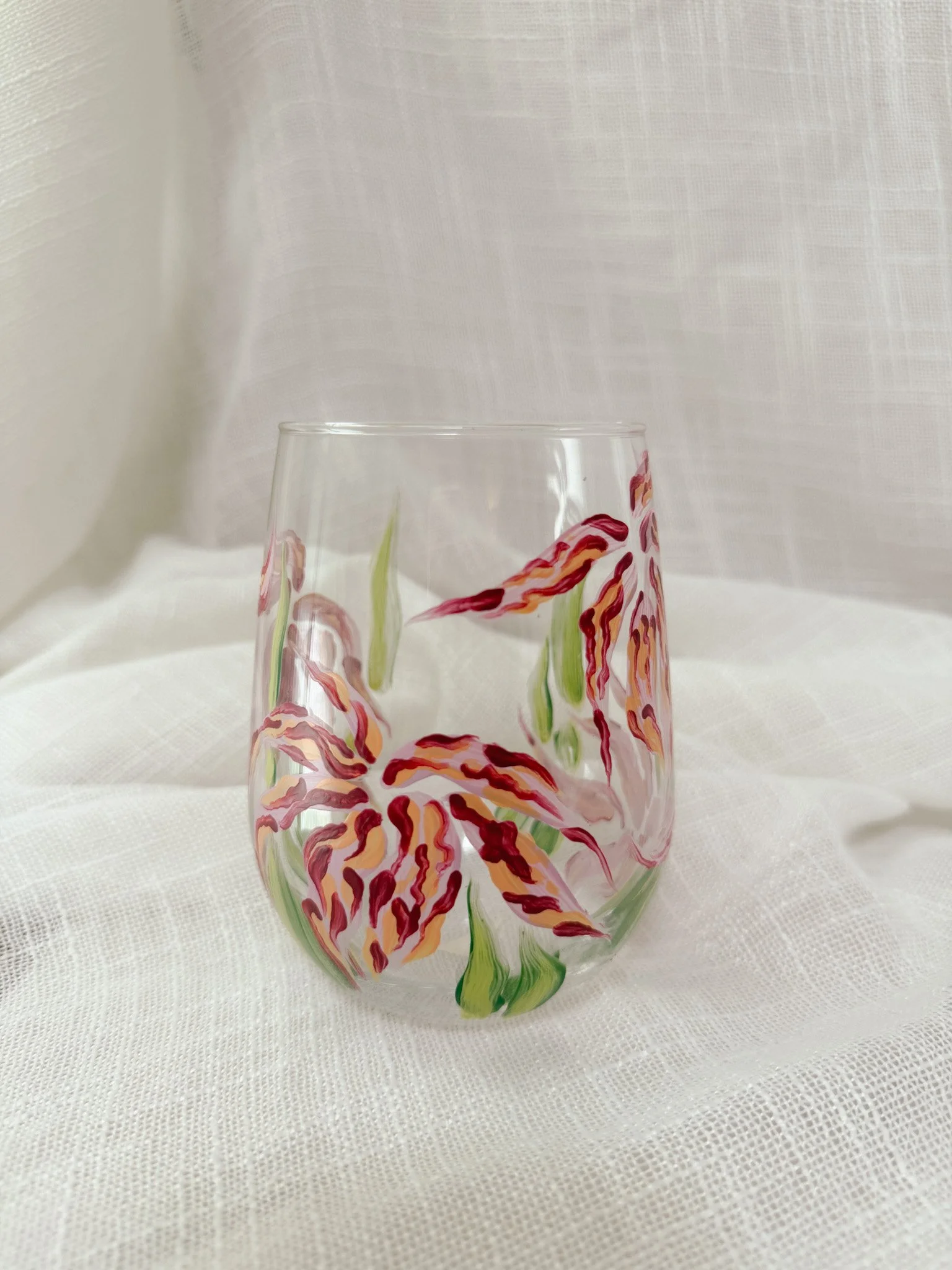 The Pink and Orange Orchid Glass