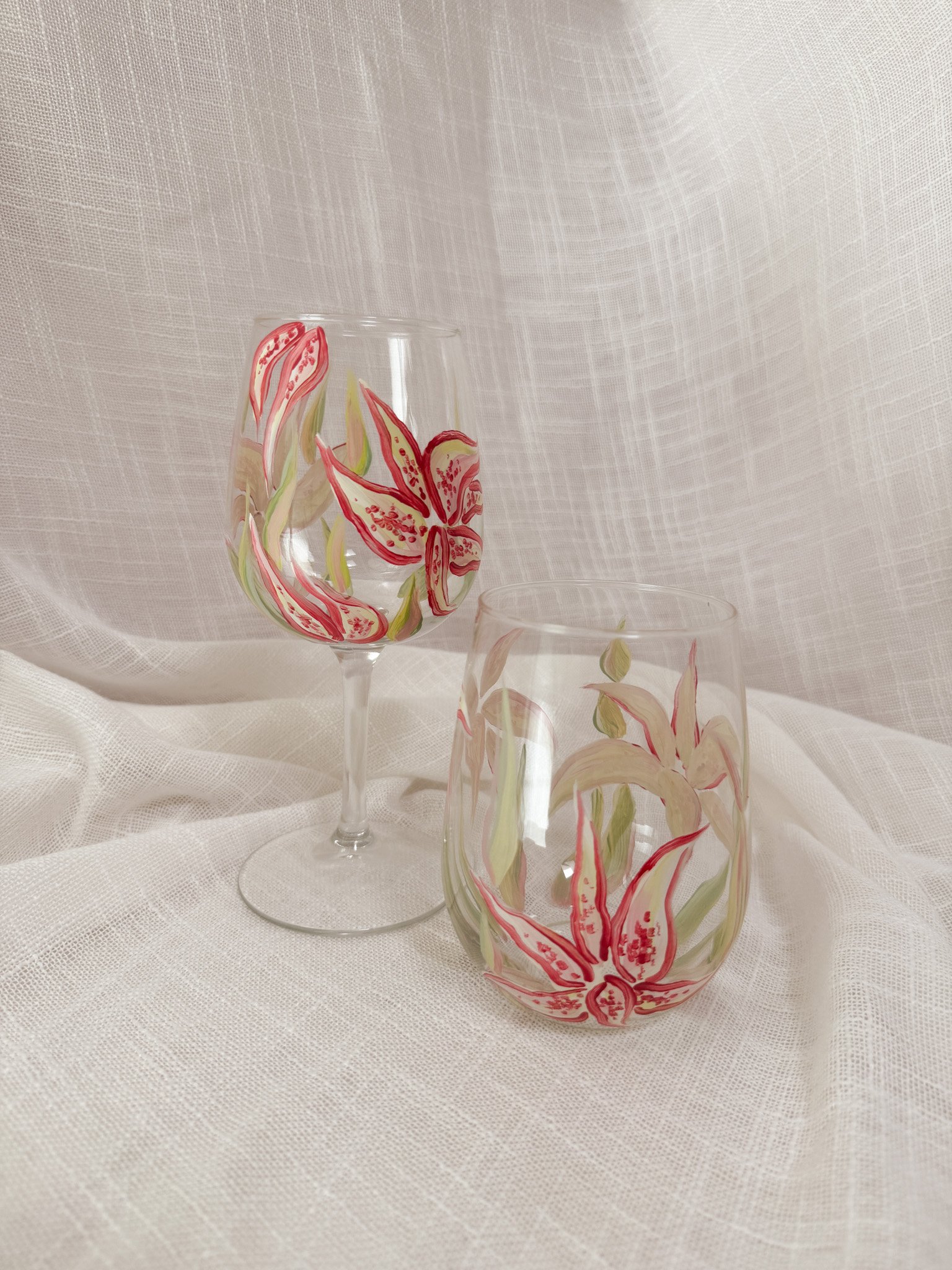 The Light Pink Orchid Glass