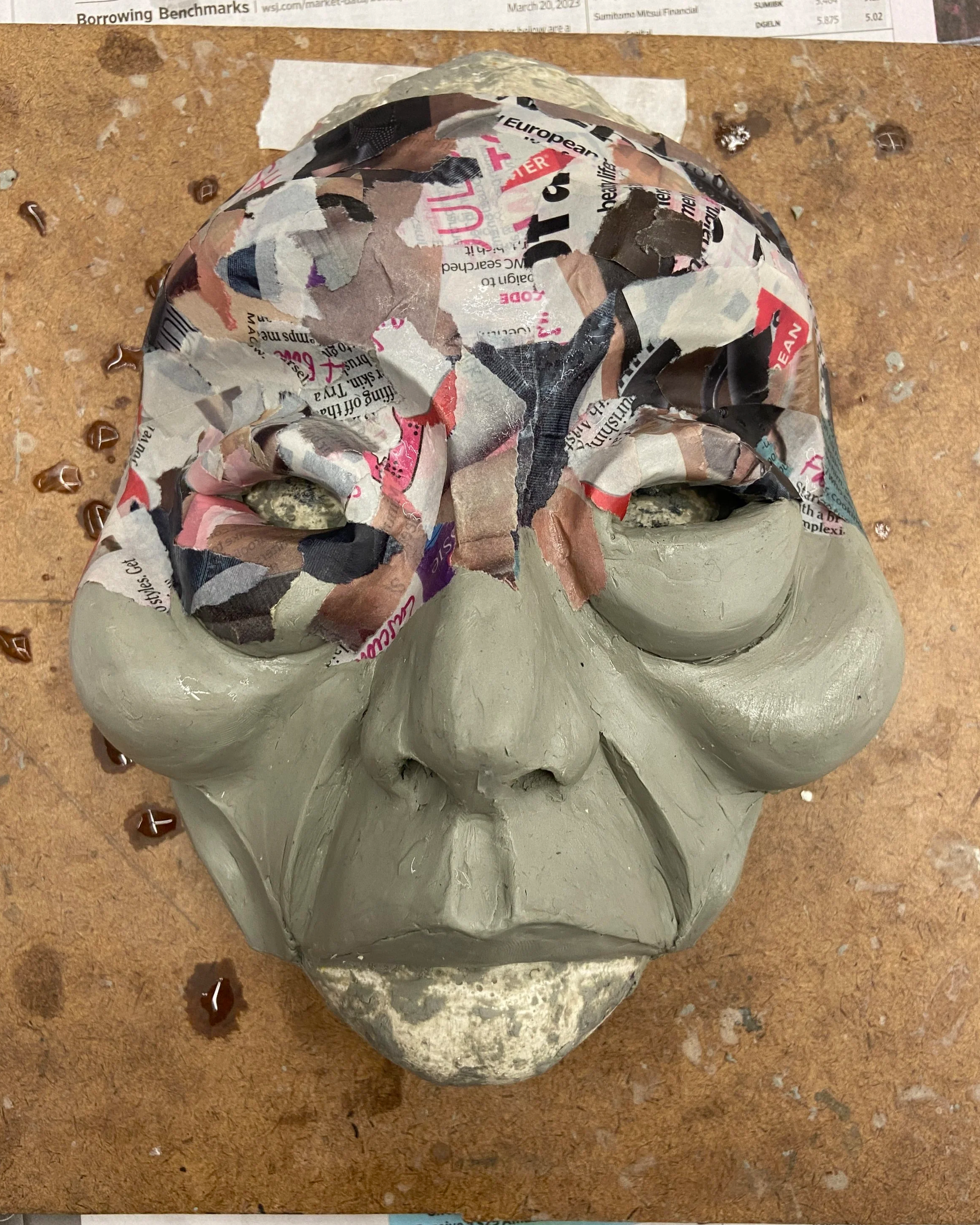 First layer of paper mache