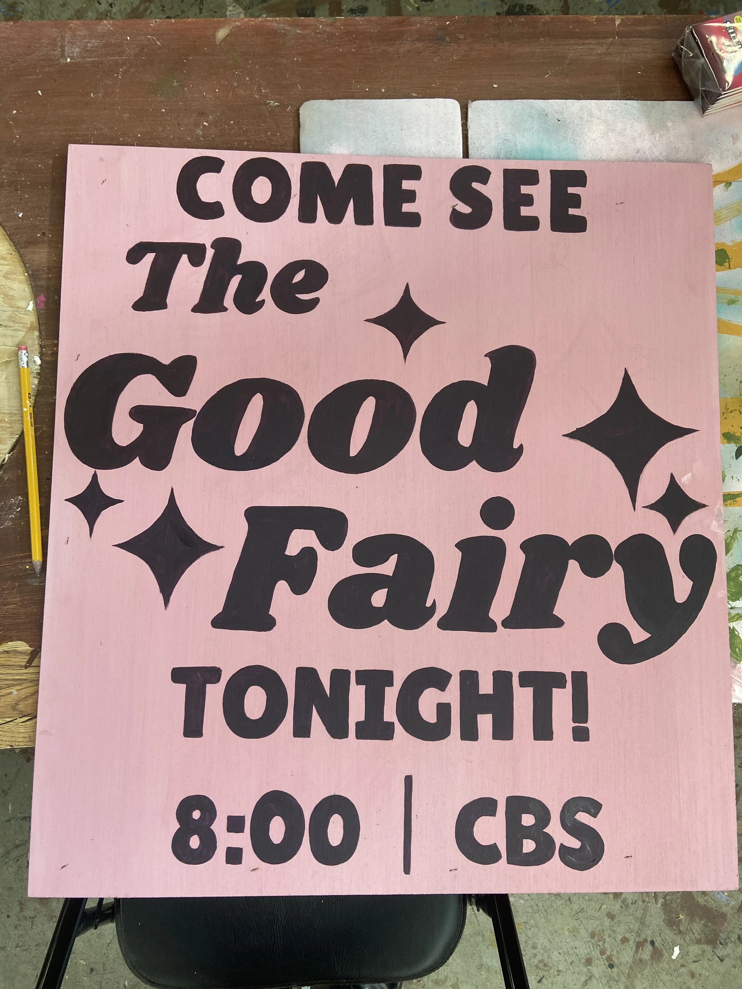 Sign made using a graphite transfer from a printed and rasterized canva design 