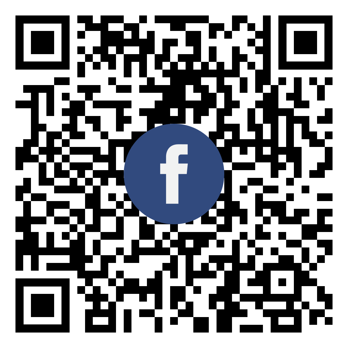 Facebook QR code with Facebook logo in the center