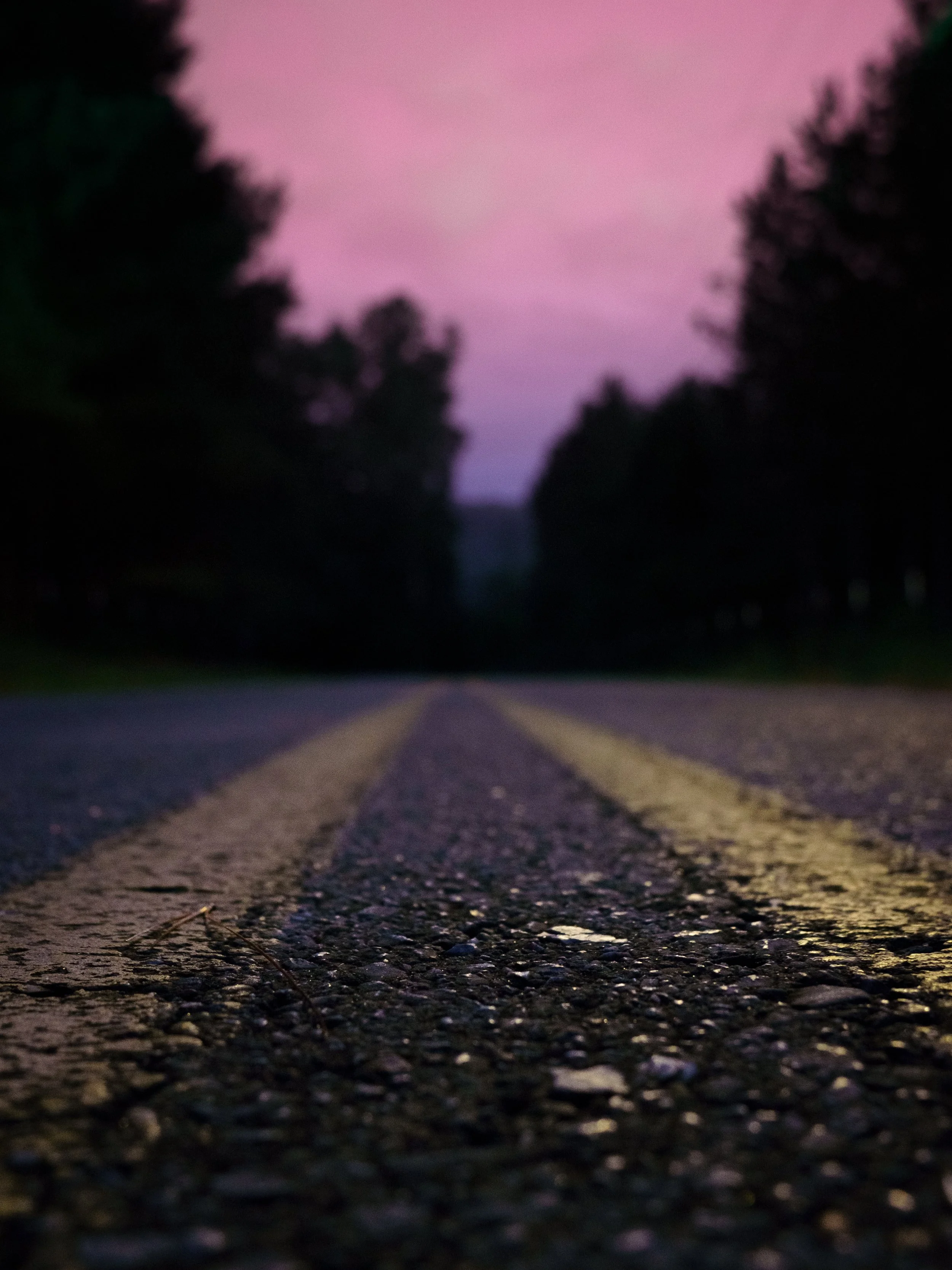 Wide road sunset