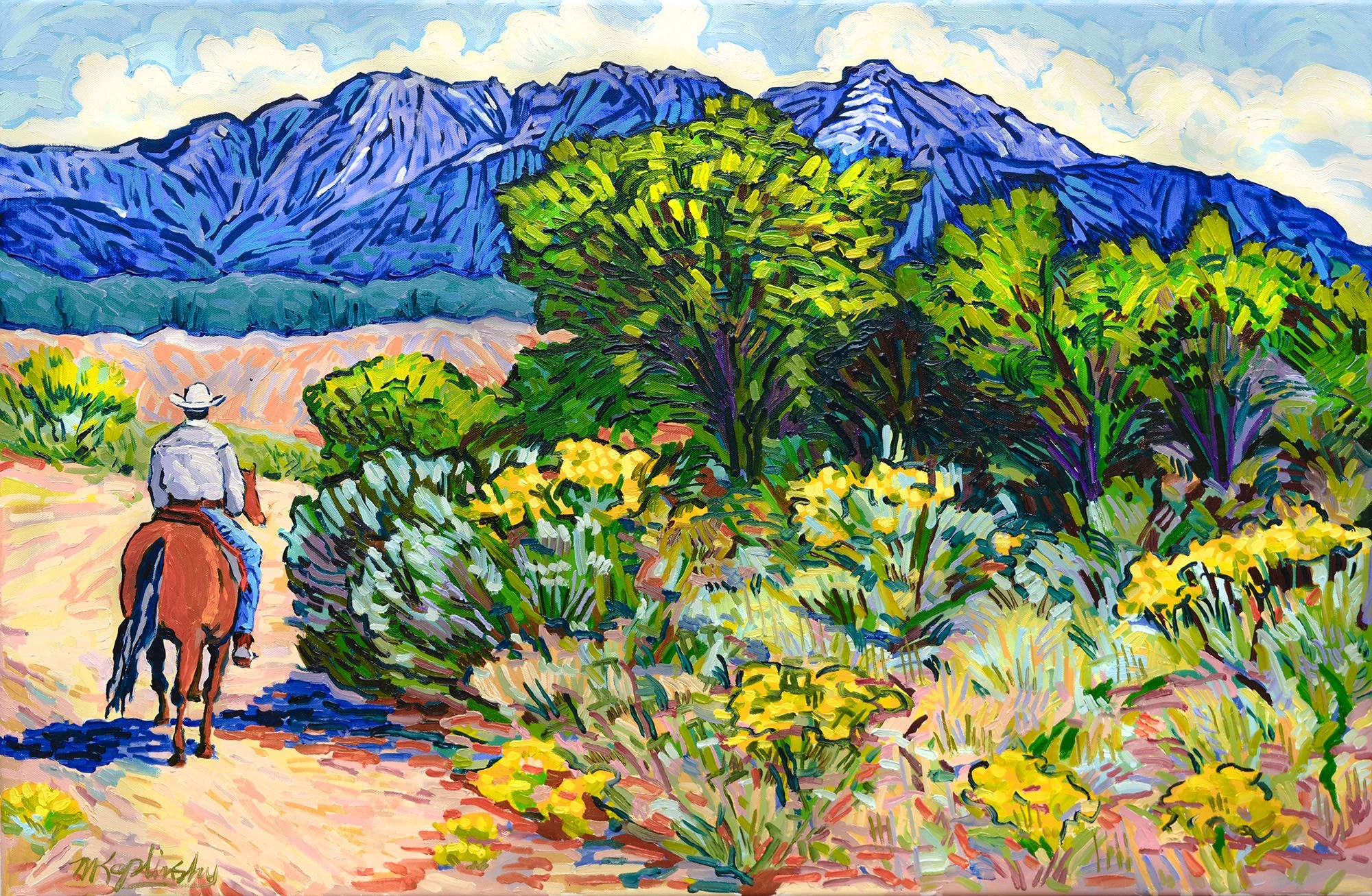 The First Bend On Dusty Trail, 24x36 inches, oil on canvas