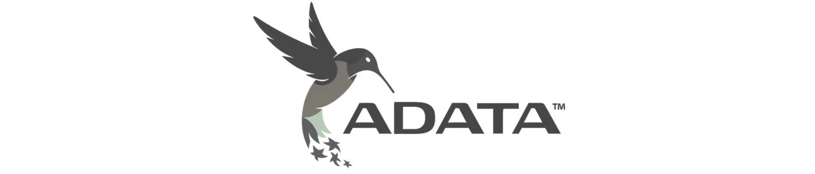 A stylized hummingbird combined with the text "ADATA" in bold letters.