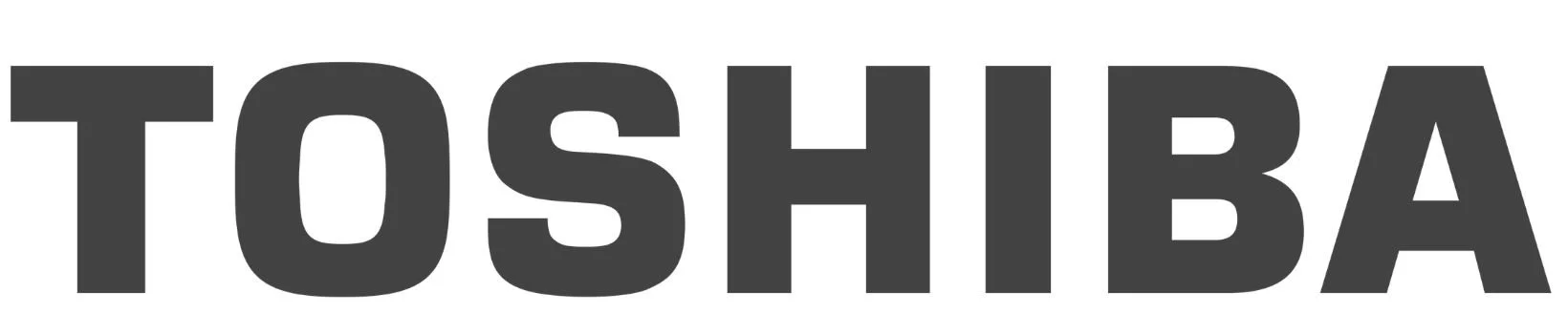 The word 'TOSHIBA' in bold, black capital letters.