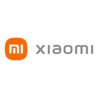 Xiaomi logo on a black background, featuring an orange square with a stylized 'mi' and the word 'xiaomi' in gray.