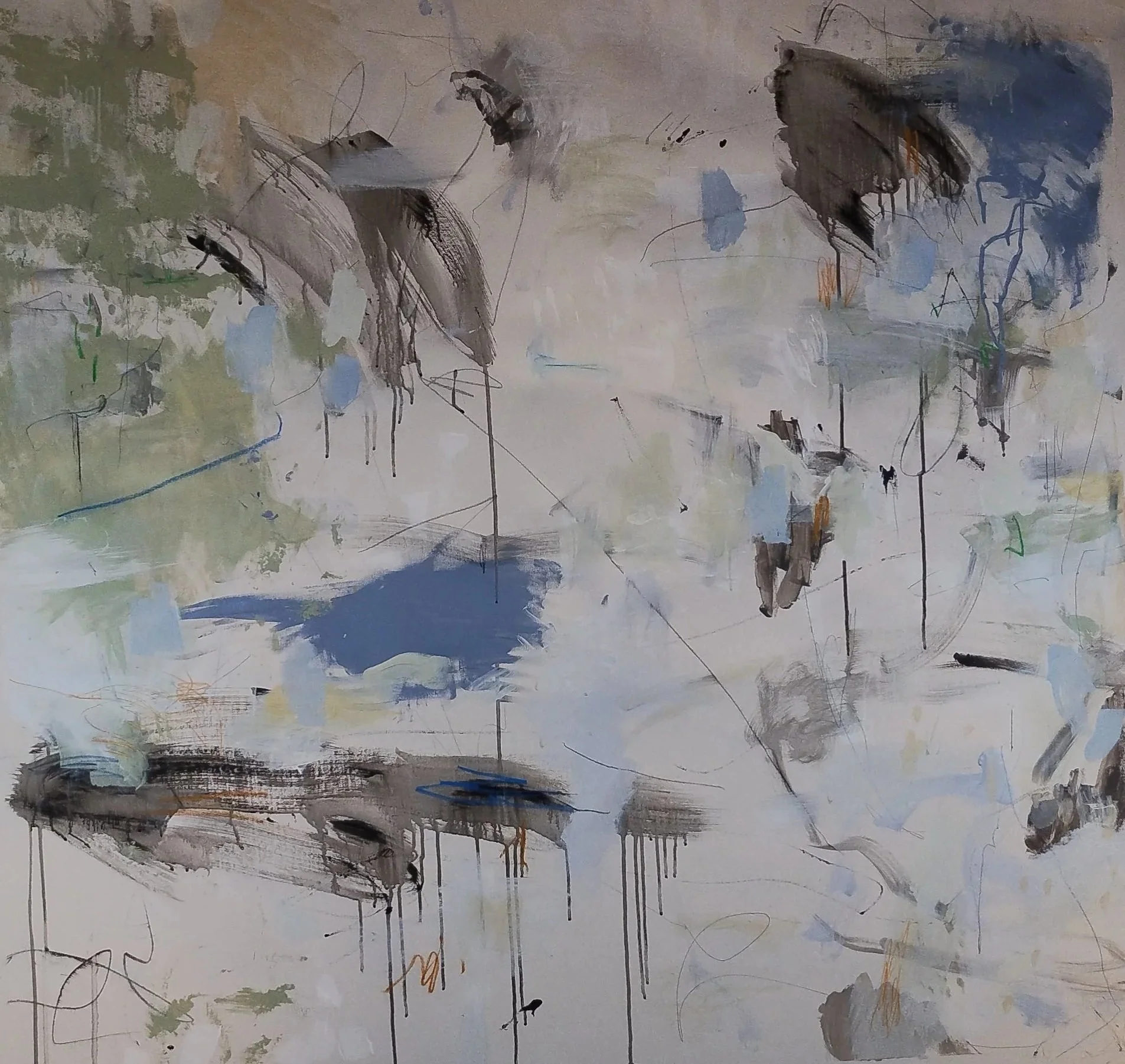 Haiku (2023), 54 x 54 inches, mixed media. Unstretched, original canvas painting available, $3,000.