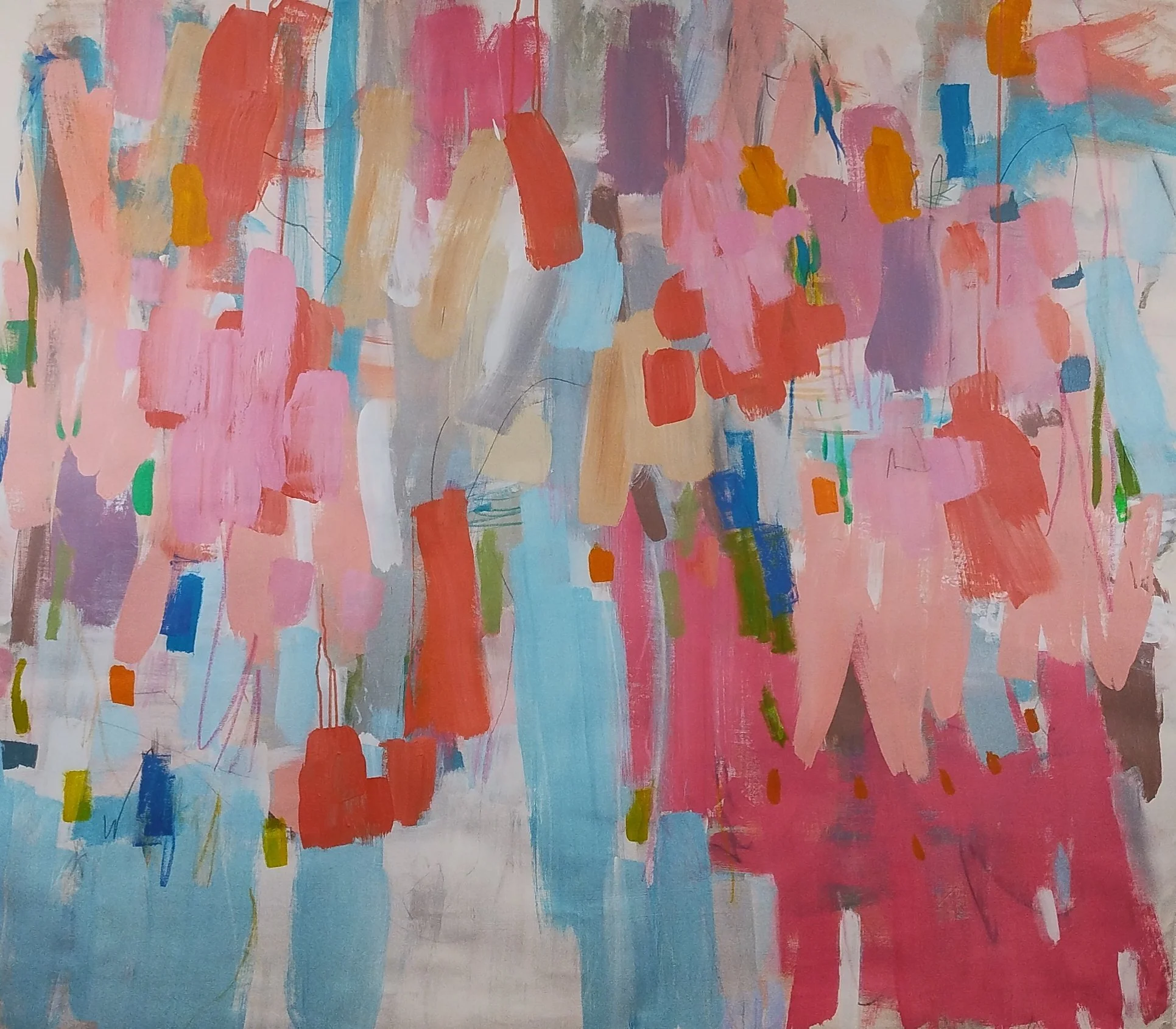 Summer in Santa Fe (2023), 57 x 52 inches, Mixed Media