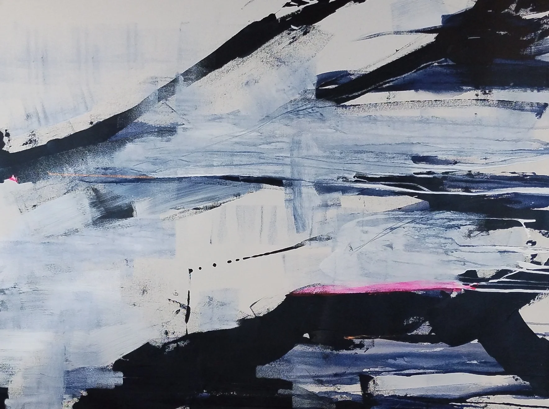 Shifting Ground (2025), 48x36 inches, Mixed media on canvas
