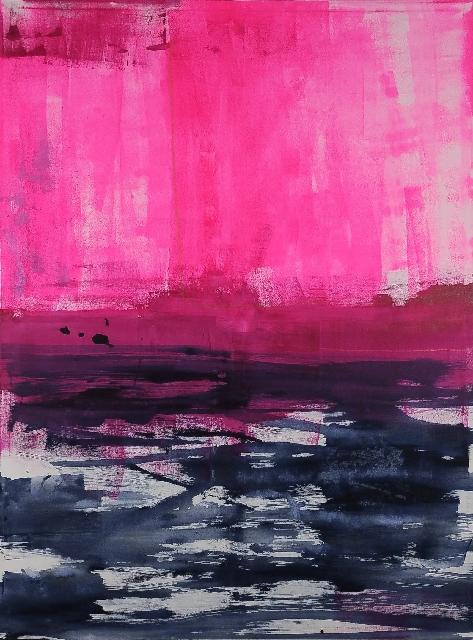 Brainard Lake, Ama-la (2025), 36 x 48 inches, Mixed media on canvas